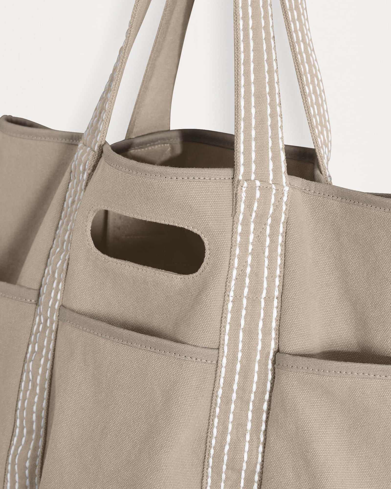 29L Oversized Canvas Tote Large Capacity Open Top Shoulder Bag - ododos