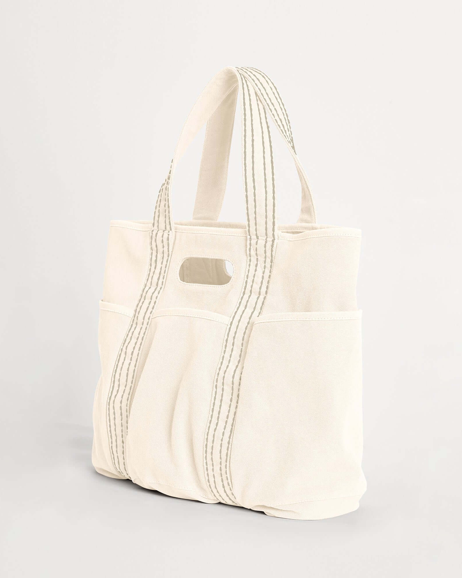 29L Oversized Canvas Tote Large Capacity Open Top Shoulder Bag - ododos