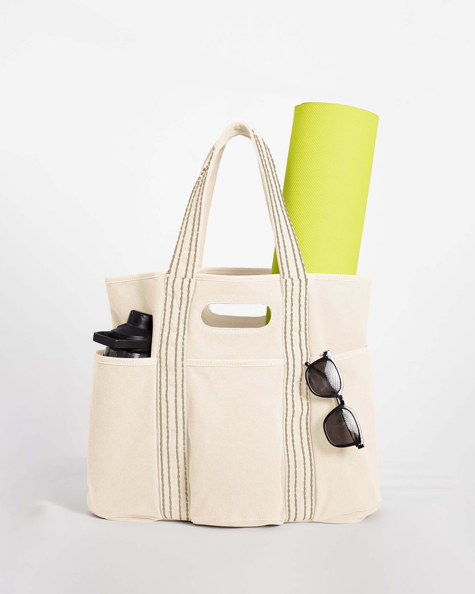 29L Oversized Canvas Tote Large Capacity Open Top Shoulder Bag - ododos