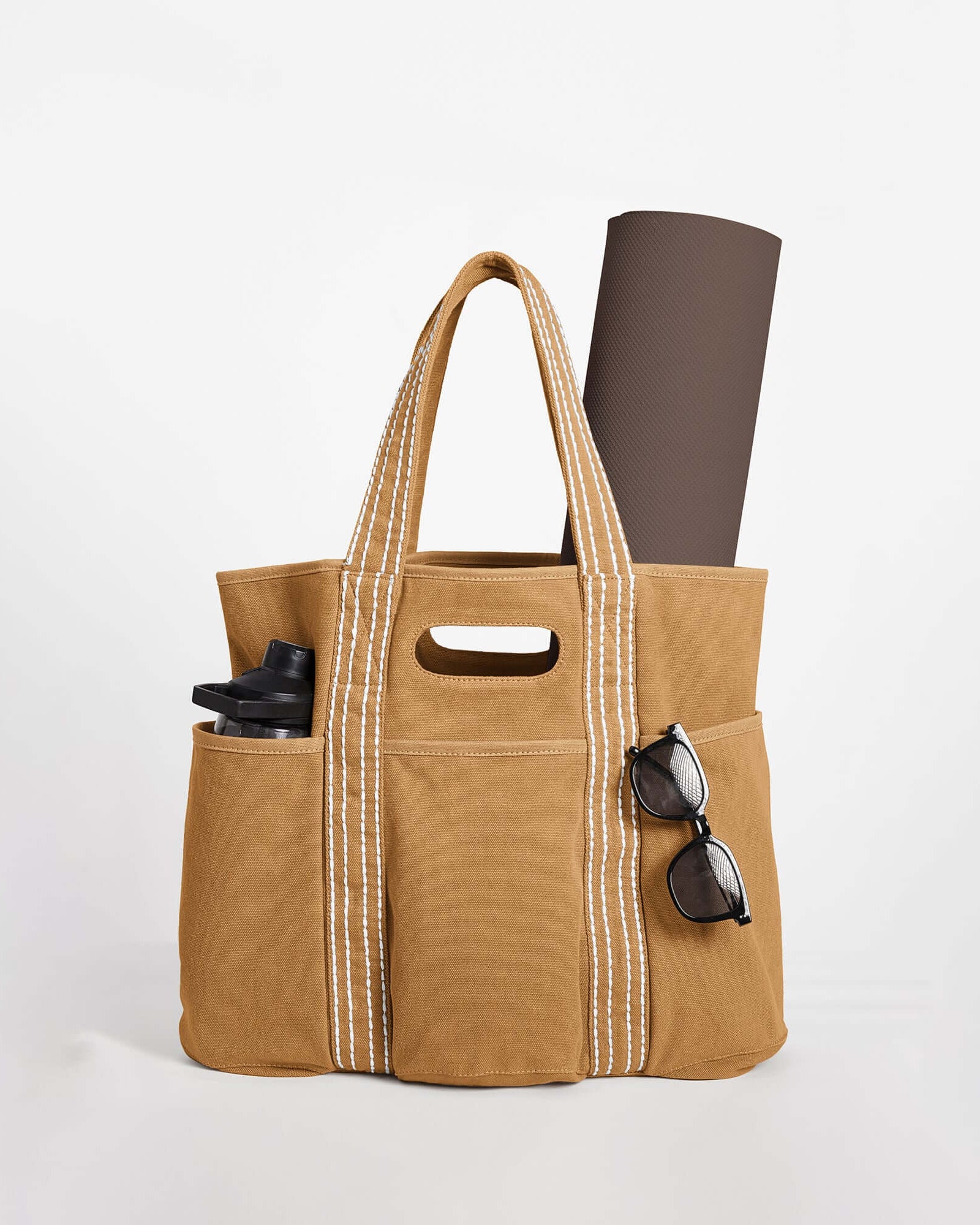 29L Oversized Canvas Tote Large Capacity Open Top Shoulder Bag - ododos