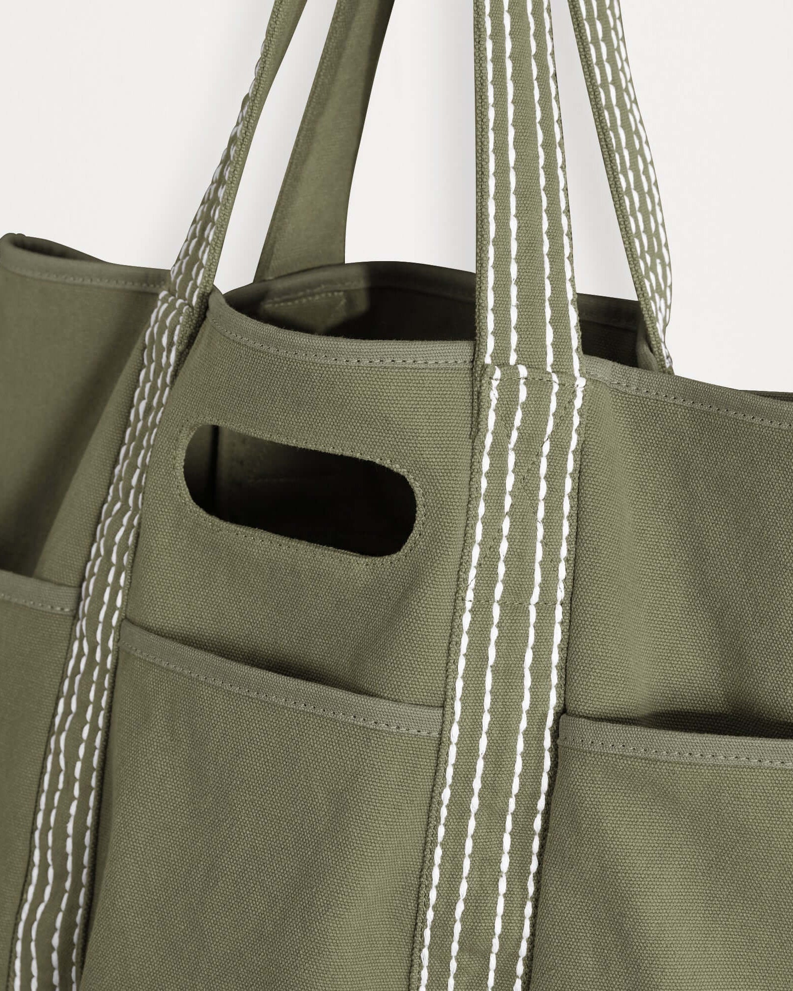 29L Oversized Canvas Tote Large Capacity Open Top Shoulder Bag - ododos