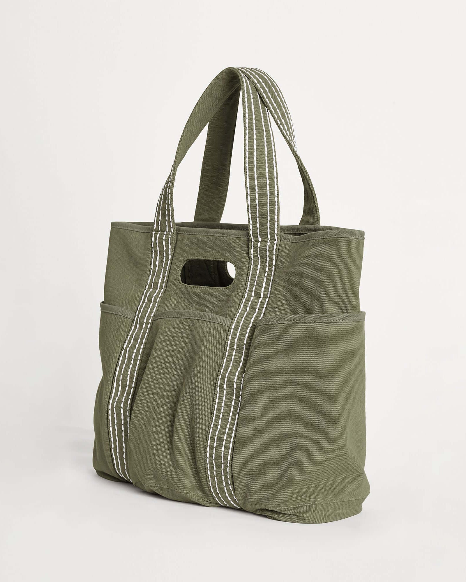 29L Oversized Canvas Tote Large Capacity Open Top Shoulder Bag - ododos