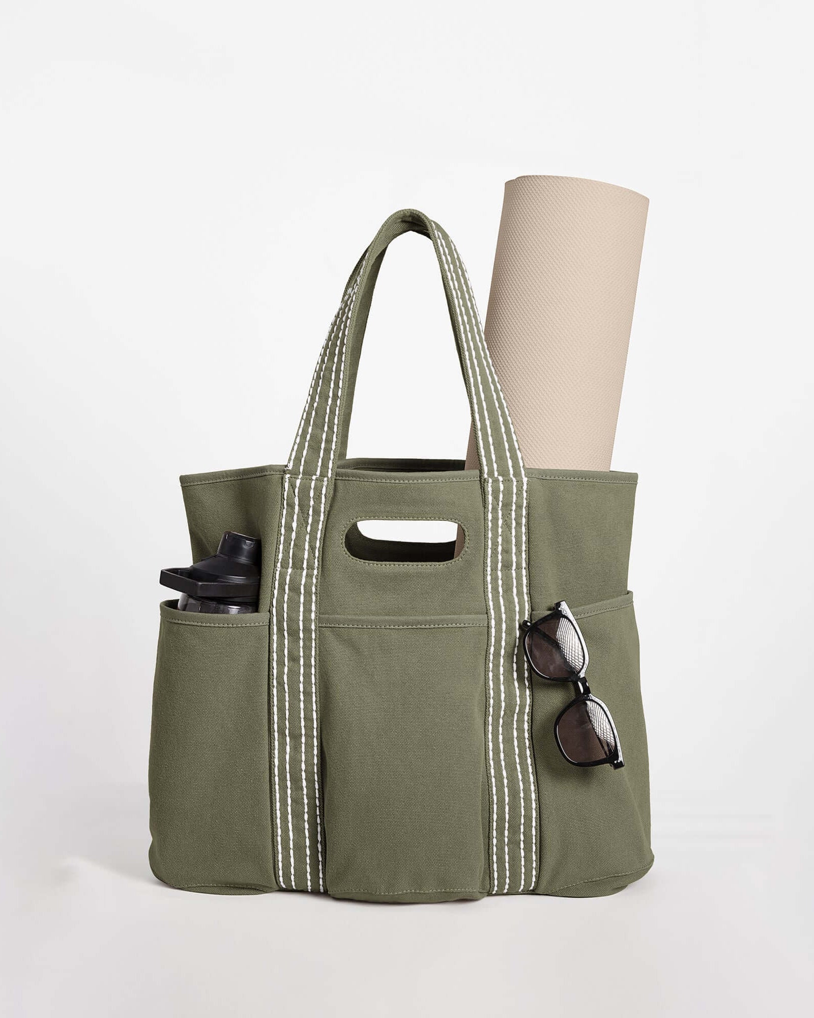 29L Oversized Canvas Tote Large Capacity Open Top Shoulder Bag - ododos