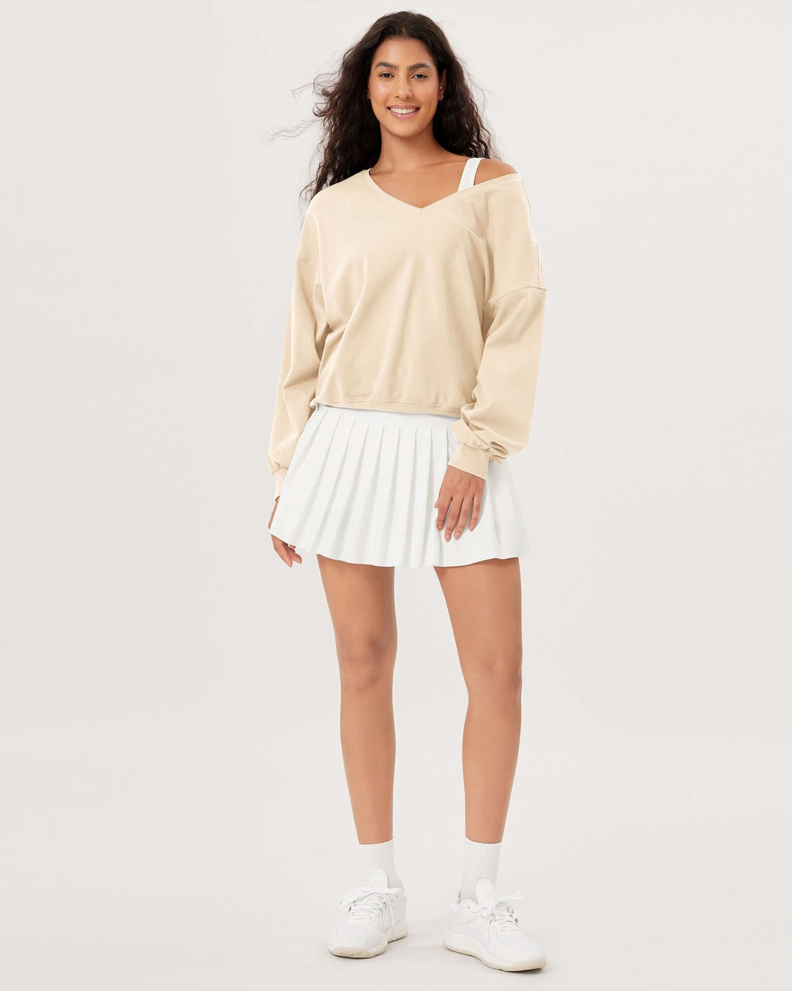 Cotton Soft Double V Long Sleeve Fall Sweatshirts - ododos