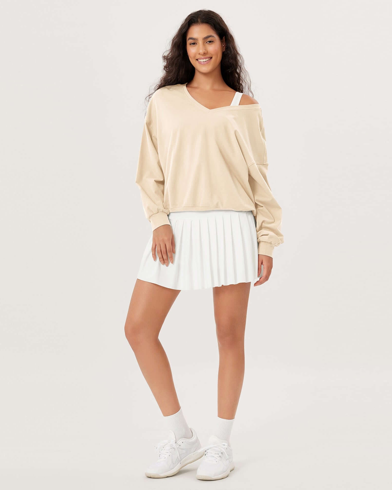 Cotton Soft Double V Long Sleeve Fall Sweatshirts - ododos