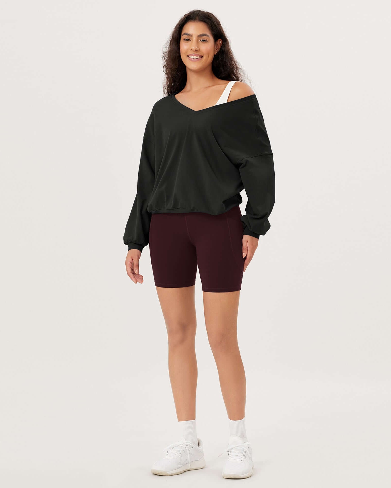 Cotton Soft Double V Long Sleeve Fall Sweatshirts - ododos