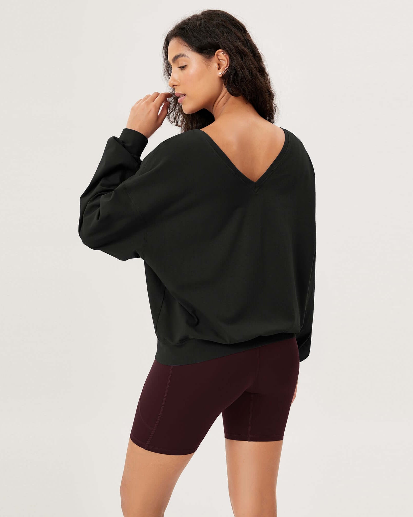 Cotton Soft Double V Long Sleeve Fall Sweatshirts - ododos