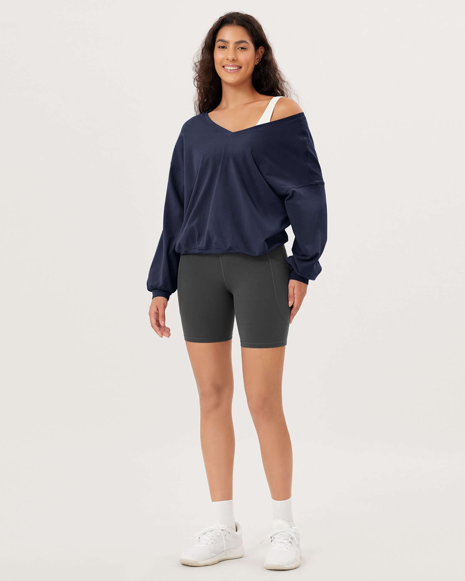 Cotton Soft Double V Long Sleeve Fall Sweatshirts - ododos