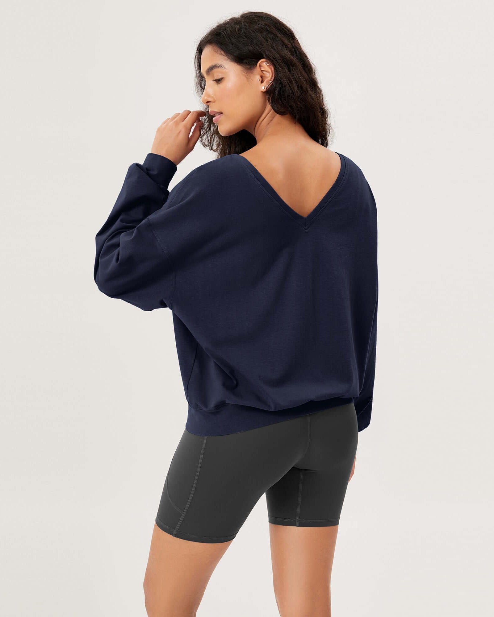Cotton Soft Double V Long Sleeve Fall Sweatshirts - ododos