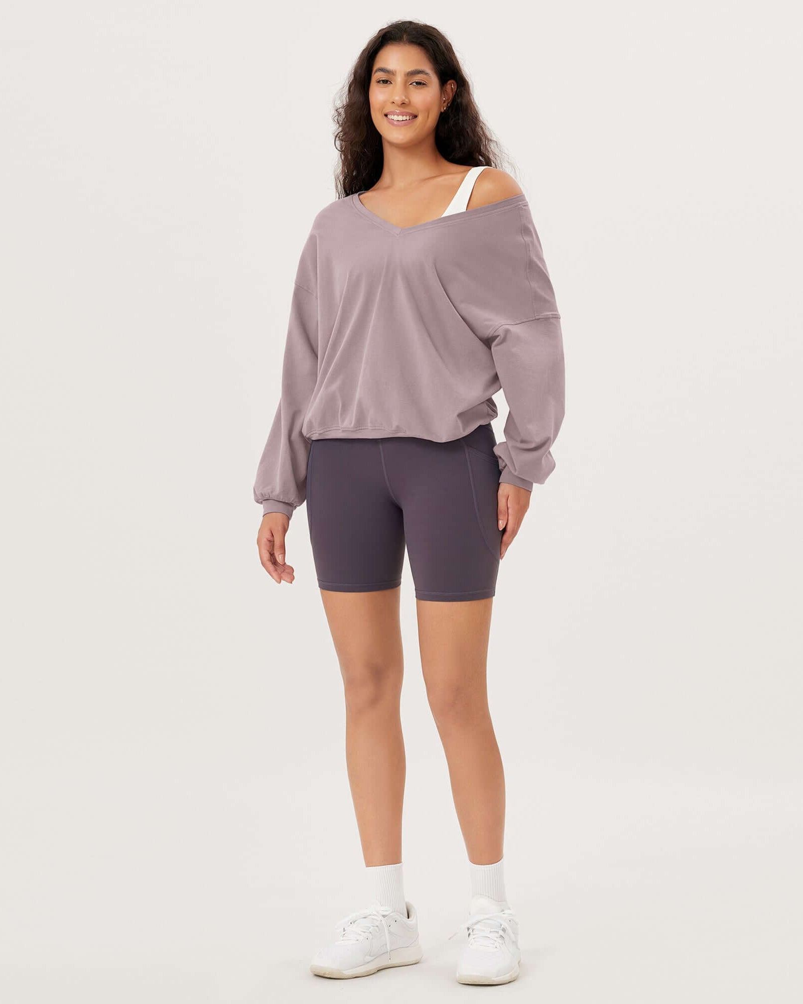 Cotton Soft Double V Long Sleeve Fall Sweatshirts - ododos