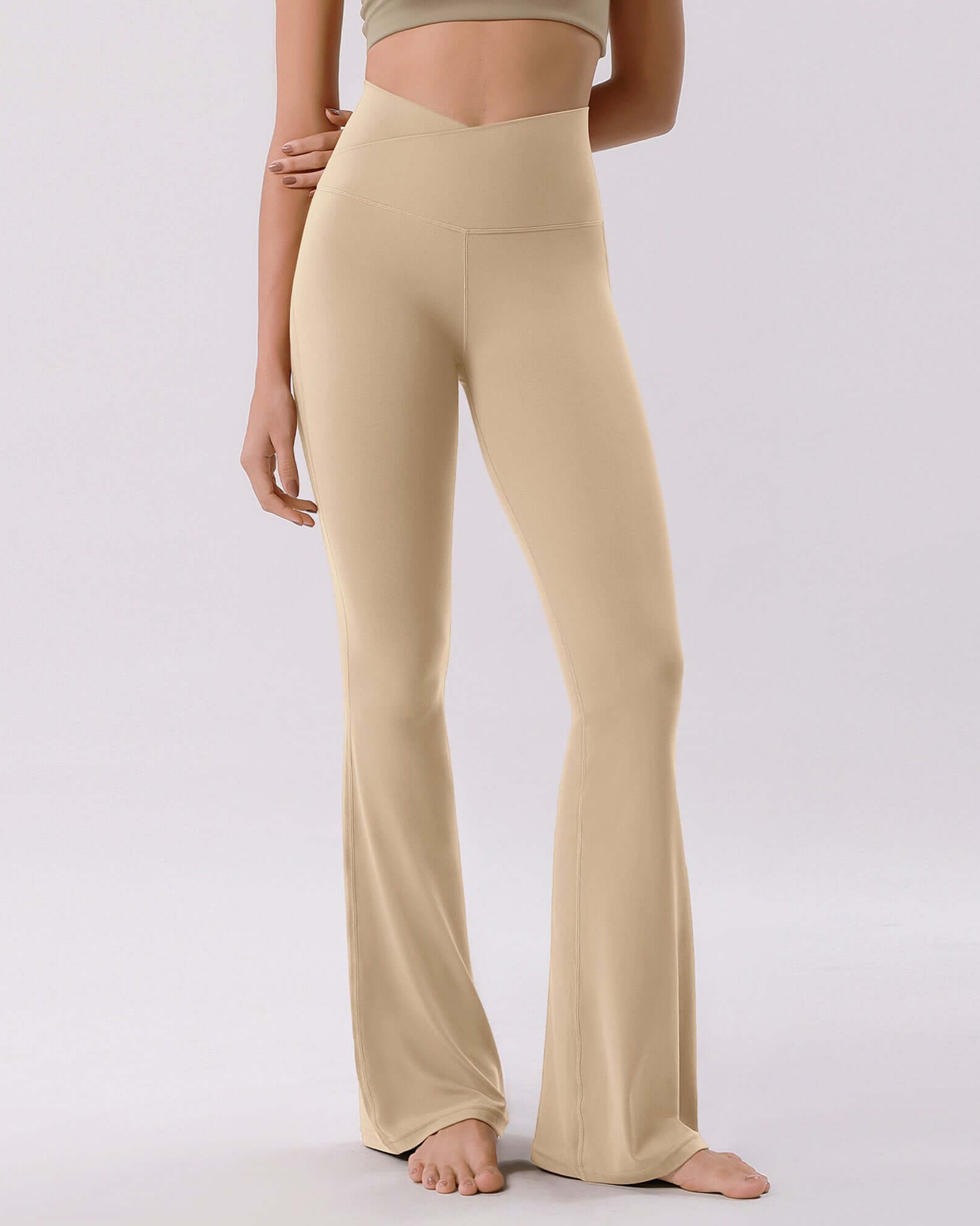 Cloud Feeling 32 Crossover High Waist Flared Pants - ododos