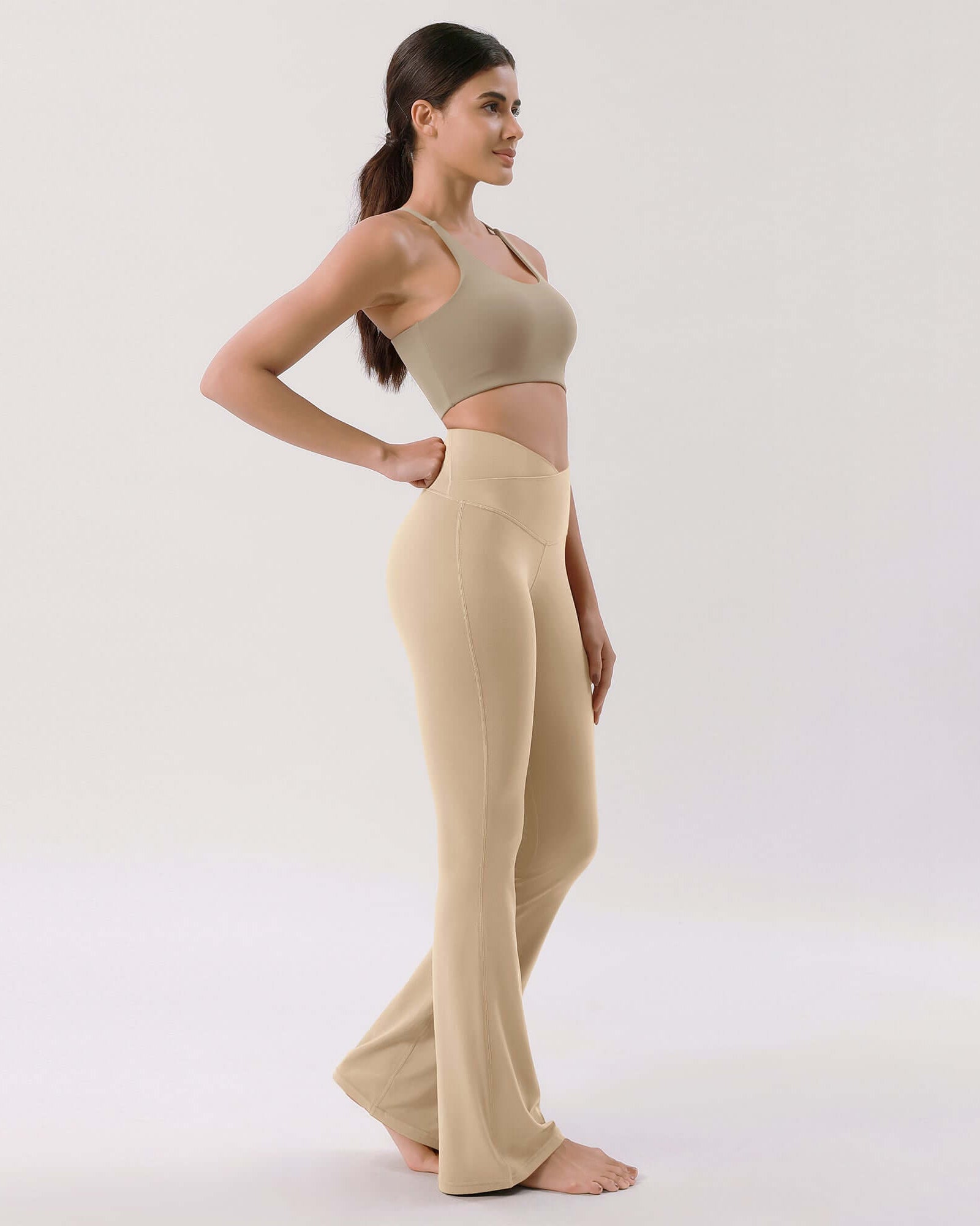 Cloud Feeling 30 Crossover High Waist Flared Pants - ododos