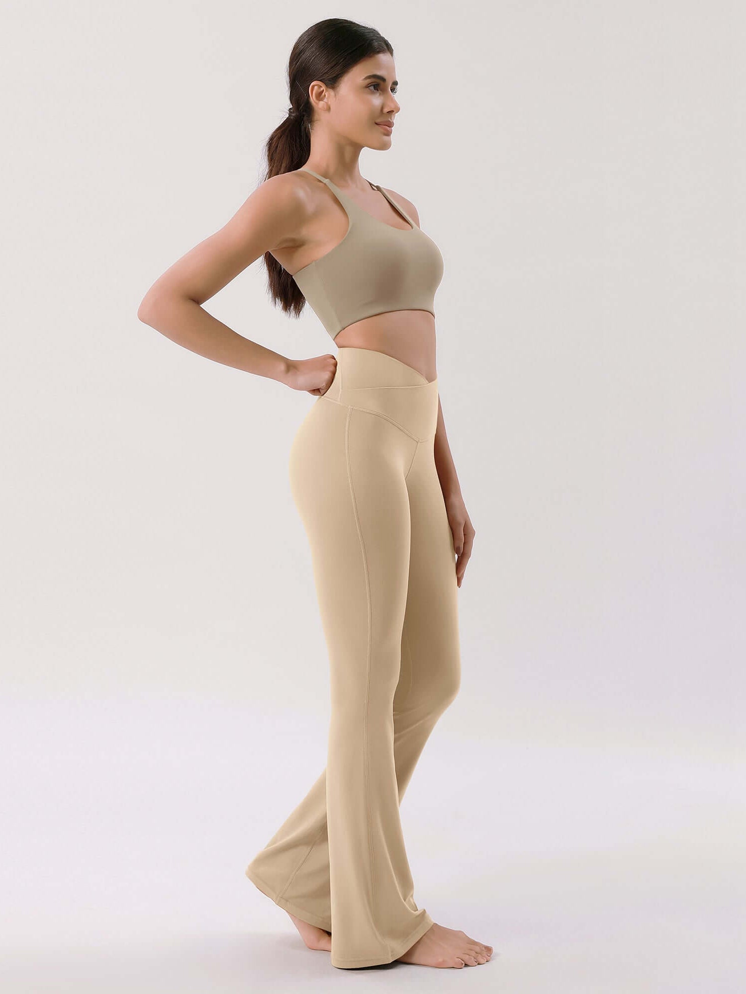 Cloud Feeling 30 Crossover High Waist Flared Pants - ododos