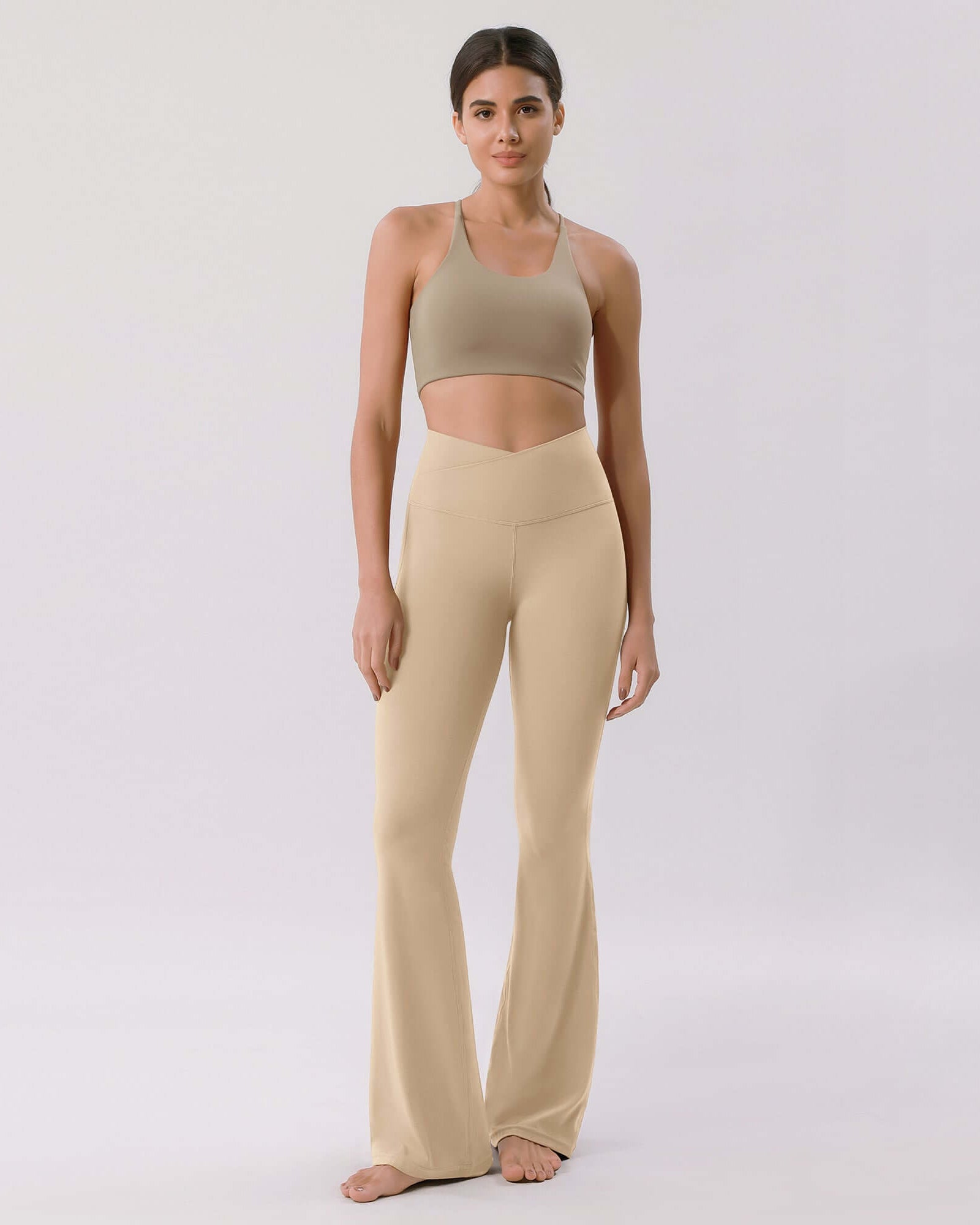 Cloud Feeling 30 Crossover High Waist Flared Pants - ododos