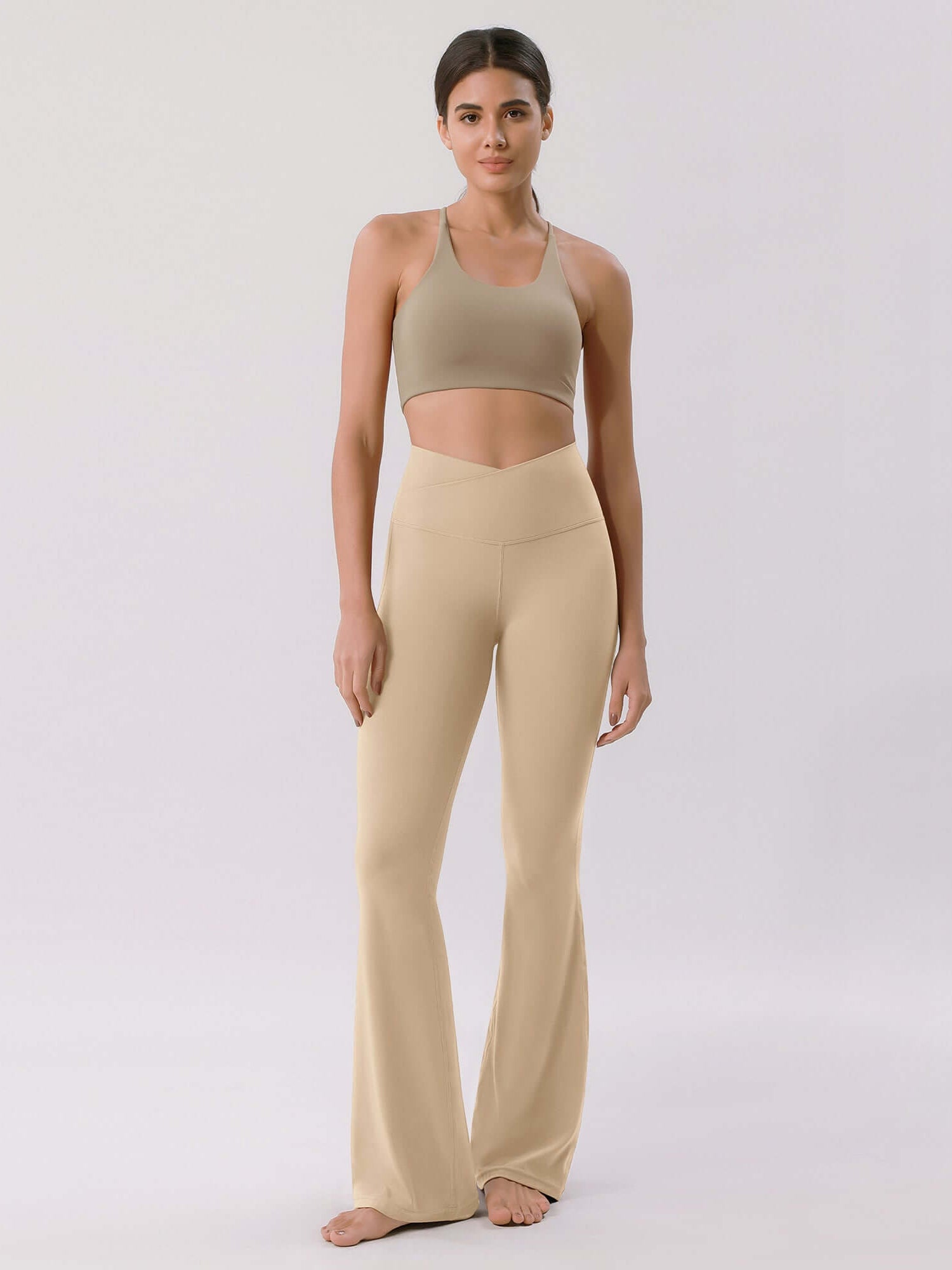 Cloud Feeling 32 Crossover High Waist Flared Pants - ododos