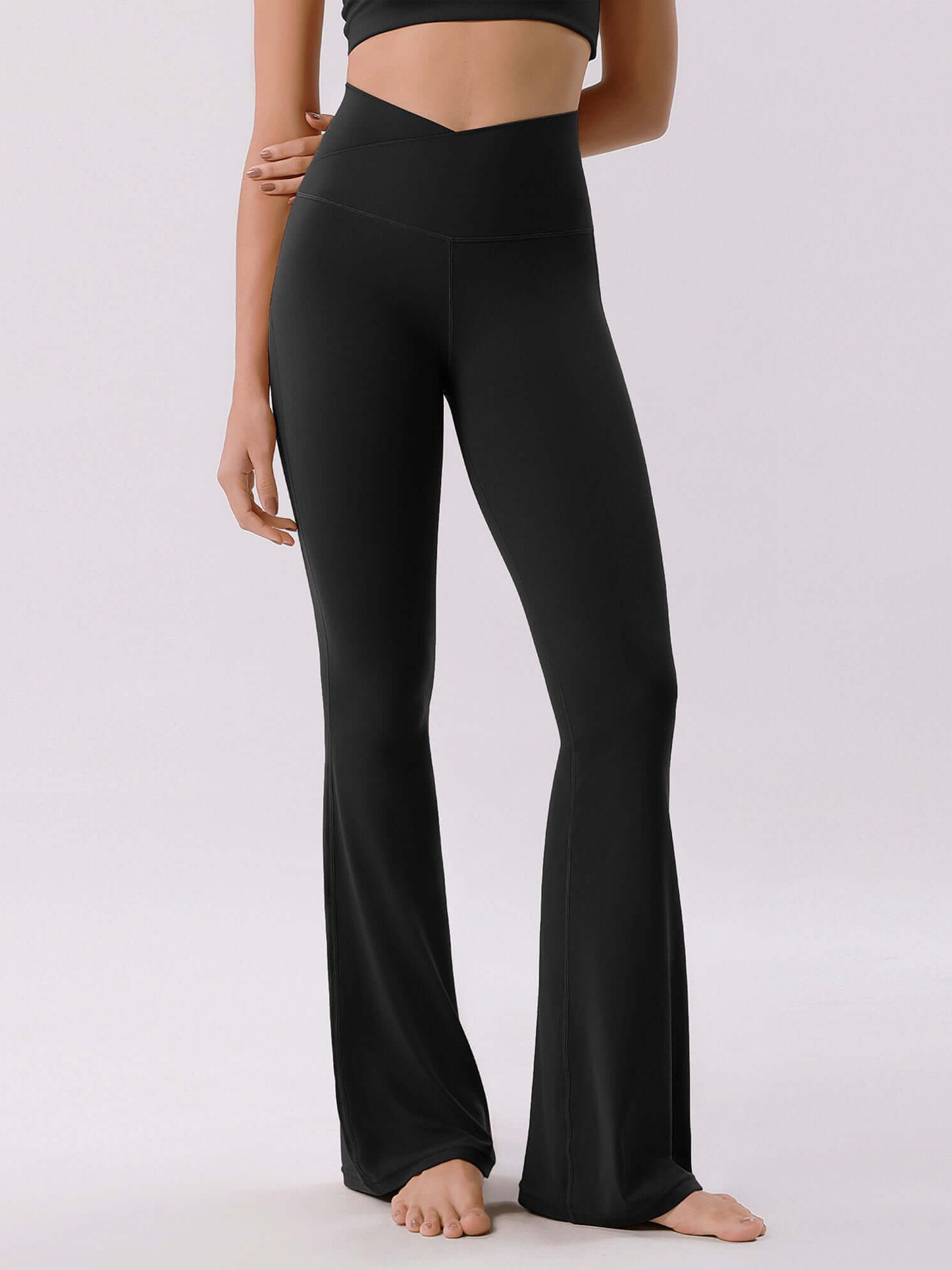 Cloud Feeling 30 Crossover High Waist Flared Pants - ododos