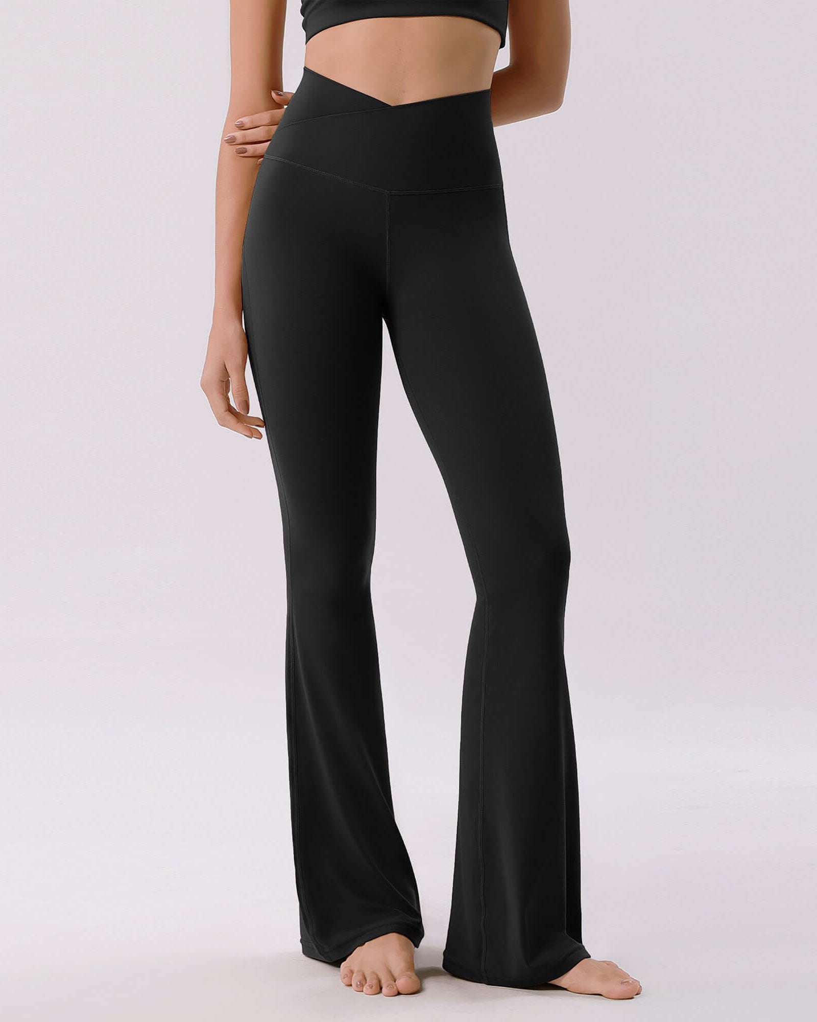 Cloud Feeling 32 Crossover High Waist Flared Pants - ododos