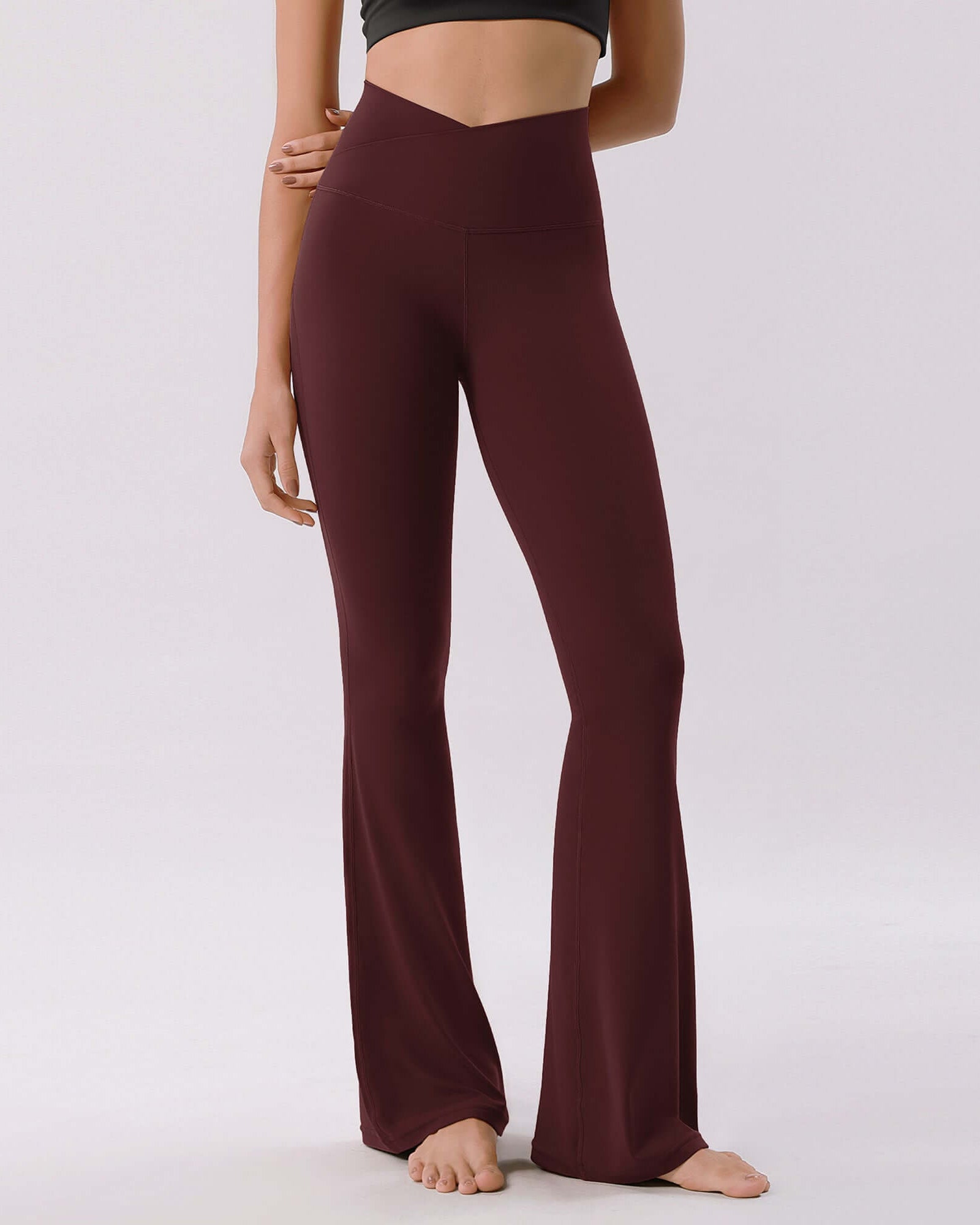Cloud Feeling 30 Crossover High Waist Flared Pants - ododos