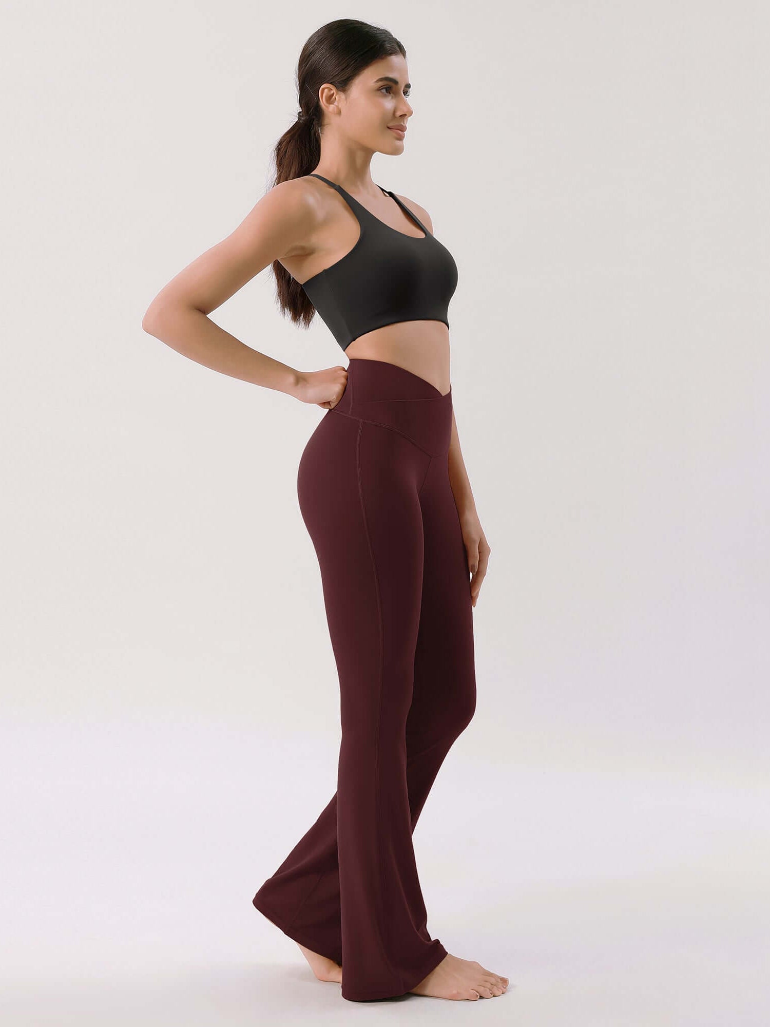 Cloud Feeling 30 Crossover High Waist Flared Pants - ododos