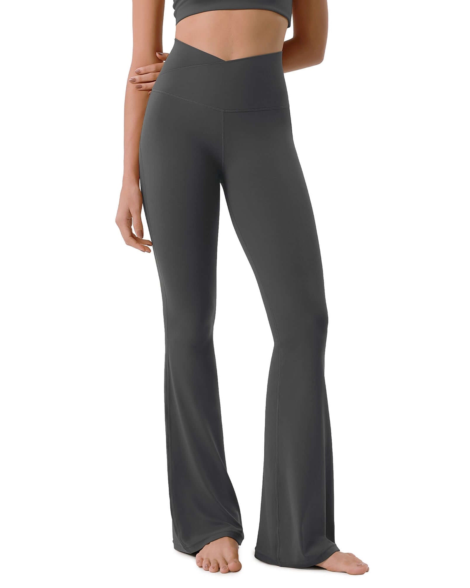 Cloud Feeling 30 Crossover High Waist Flared Pants - ododos