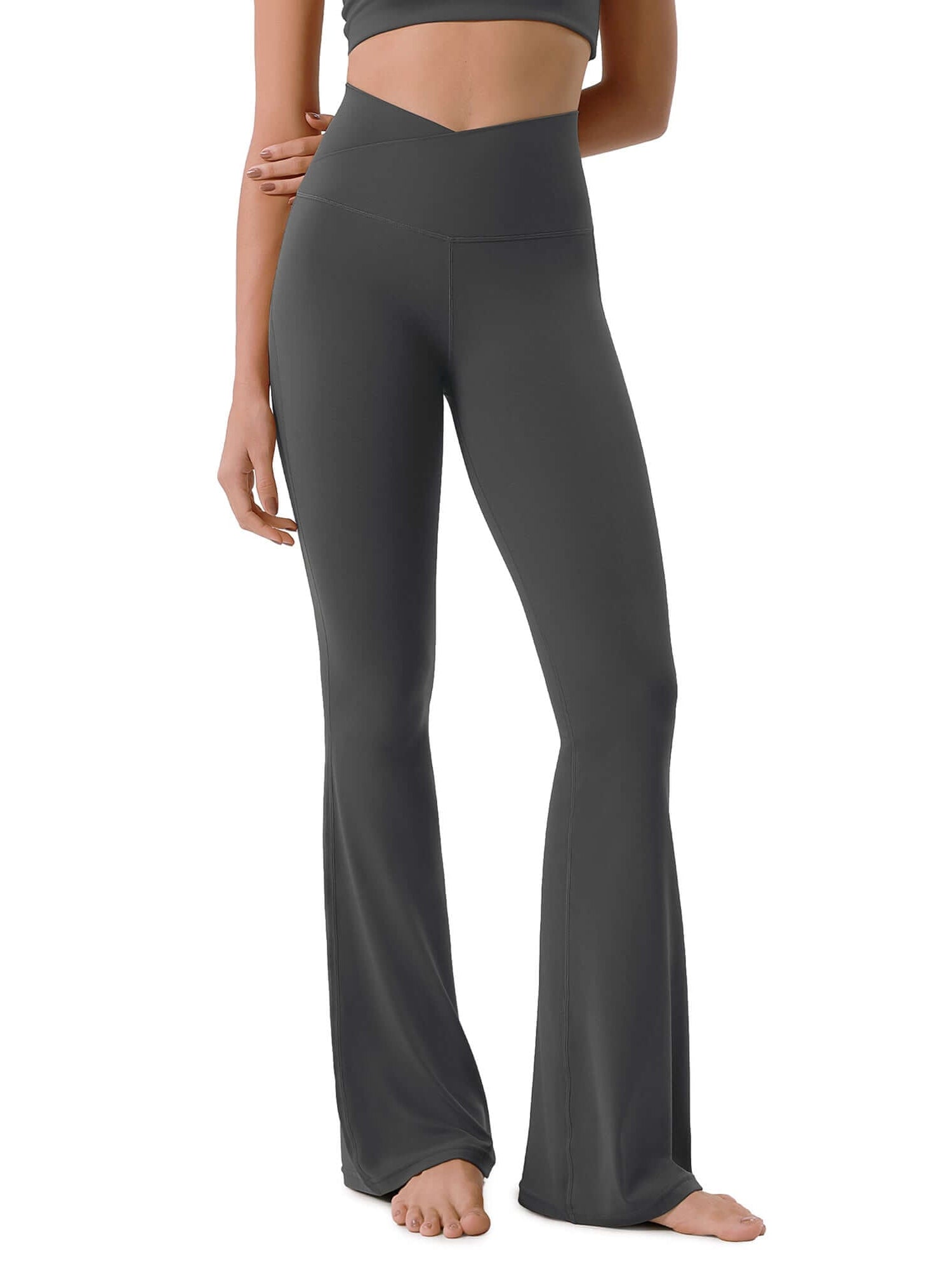 Cloud Feeling 32 Crossover High Waist Flared Pants - ododos
