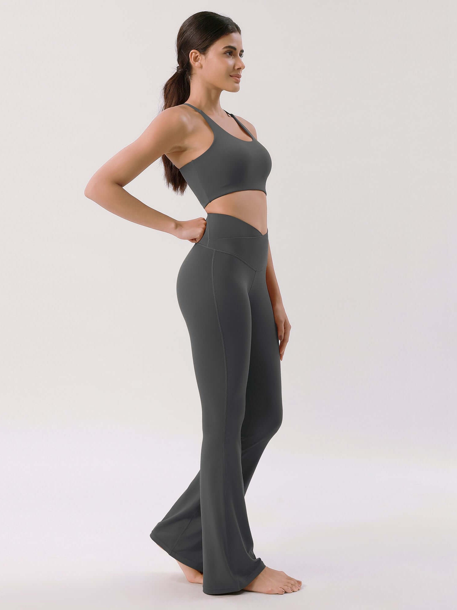 Cloud Feeling 30 Crossover High Waist Flared Pants - ododos