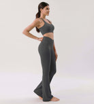 Cloud Feeling 32 Crossover High Waist Flared Pants - ododos