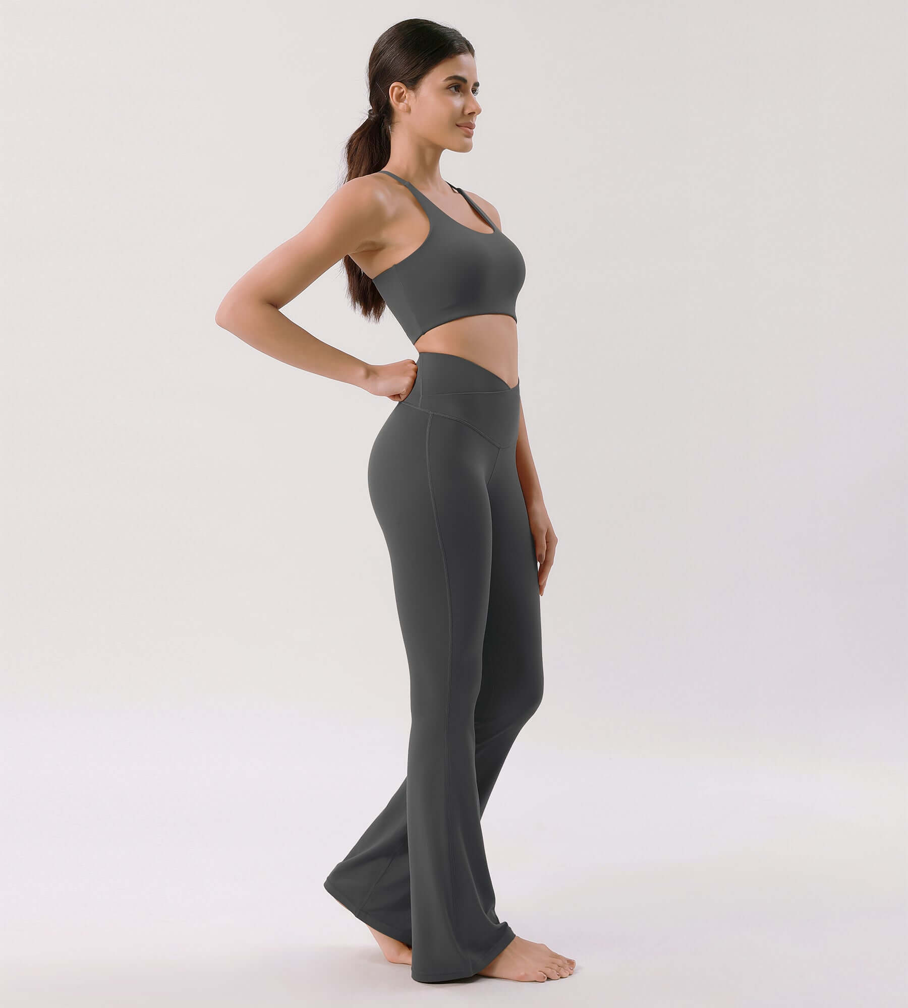 Cloud Feeling 32 Crossover High Waist Flared Pants - ododos