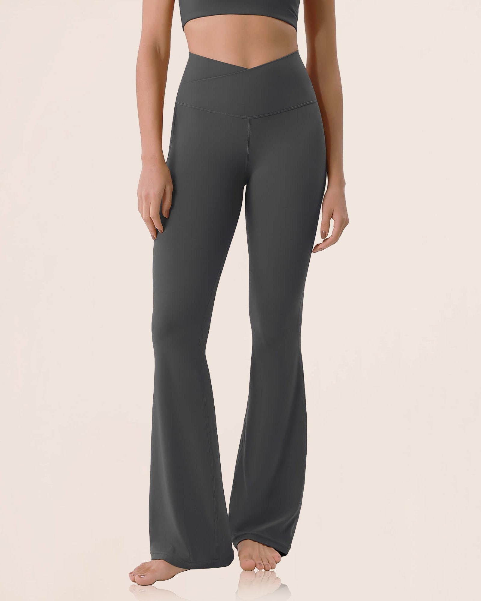 Cloud Feeling 30 Crossover High Waist Flared Pants - ododos