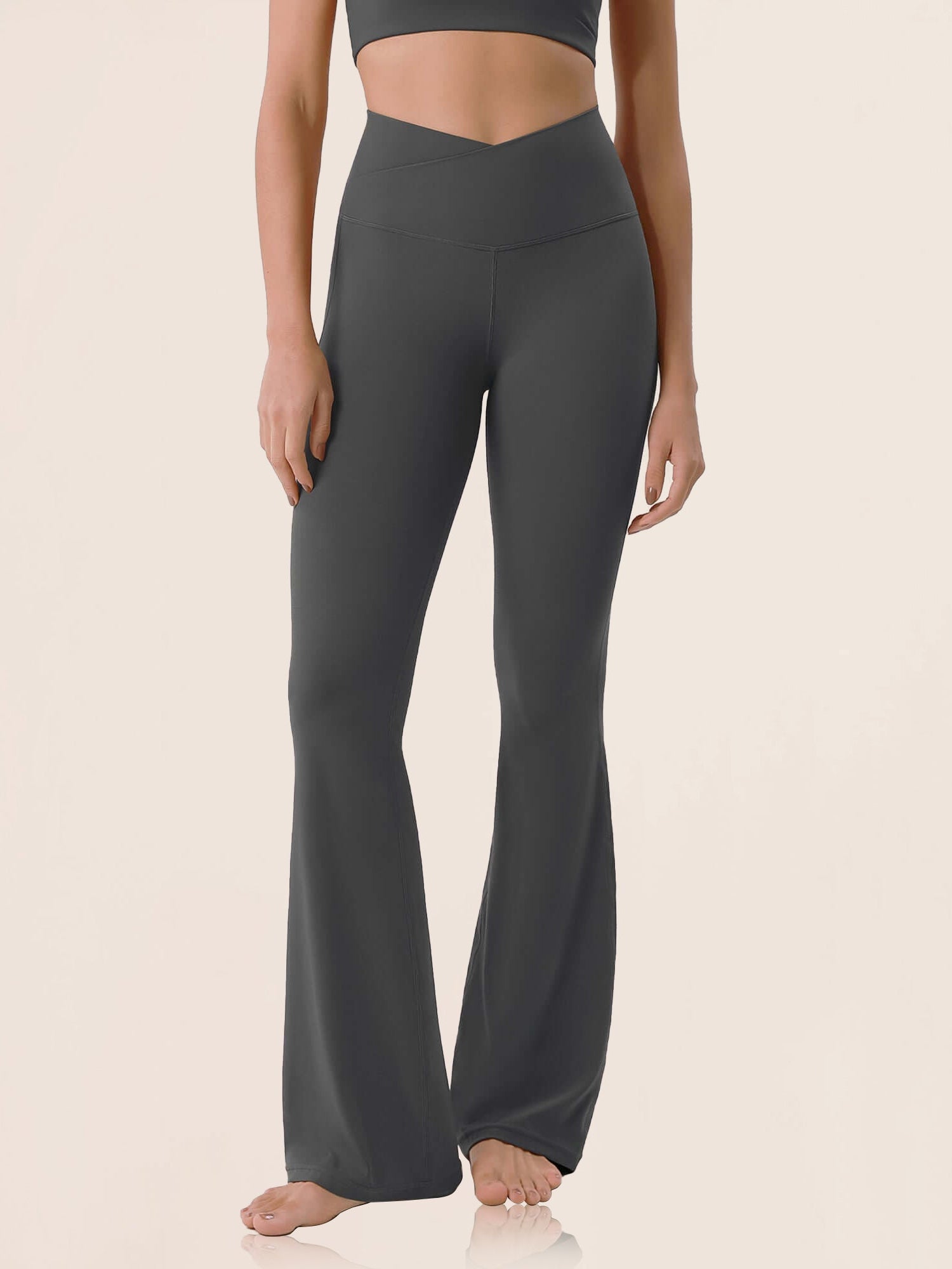 Cloud Feeling 30 Crossover High Waist Flared Pants - ododos