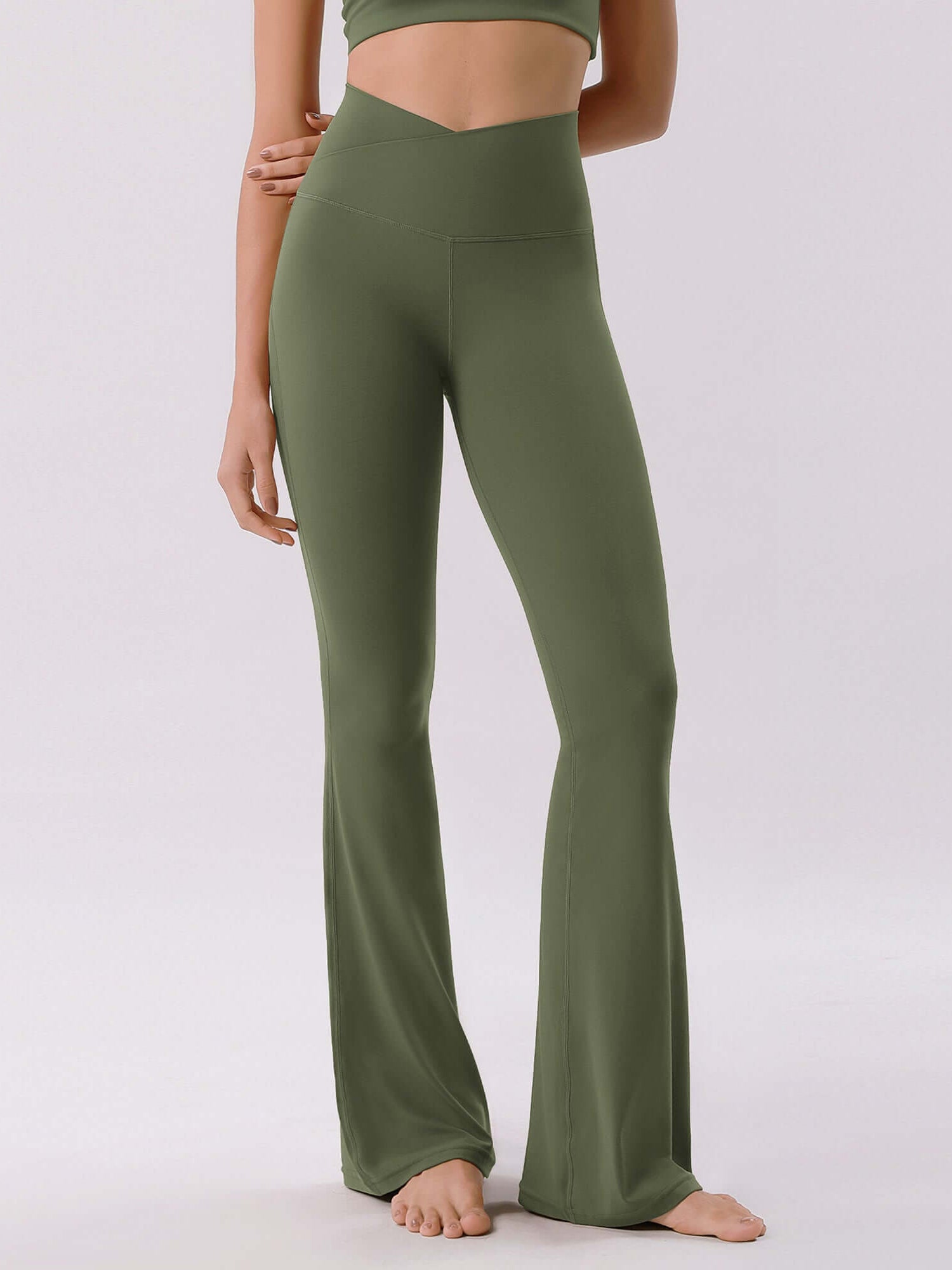Cloud Feeling 32 Crossover High Waist Flared Pants - ododos