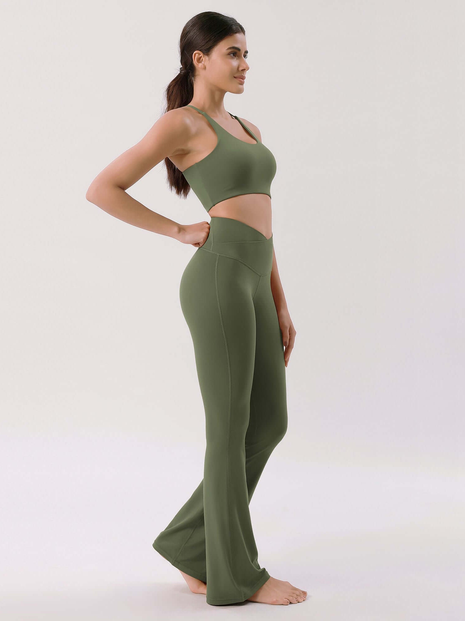 Cloud Feeling 30 Crossover High Waist Flared Pants - ododos