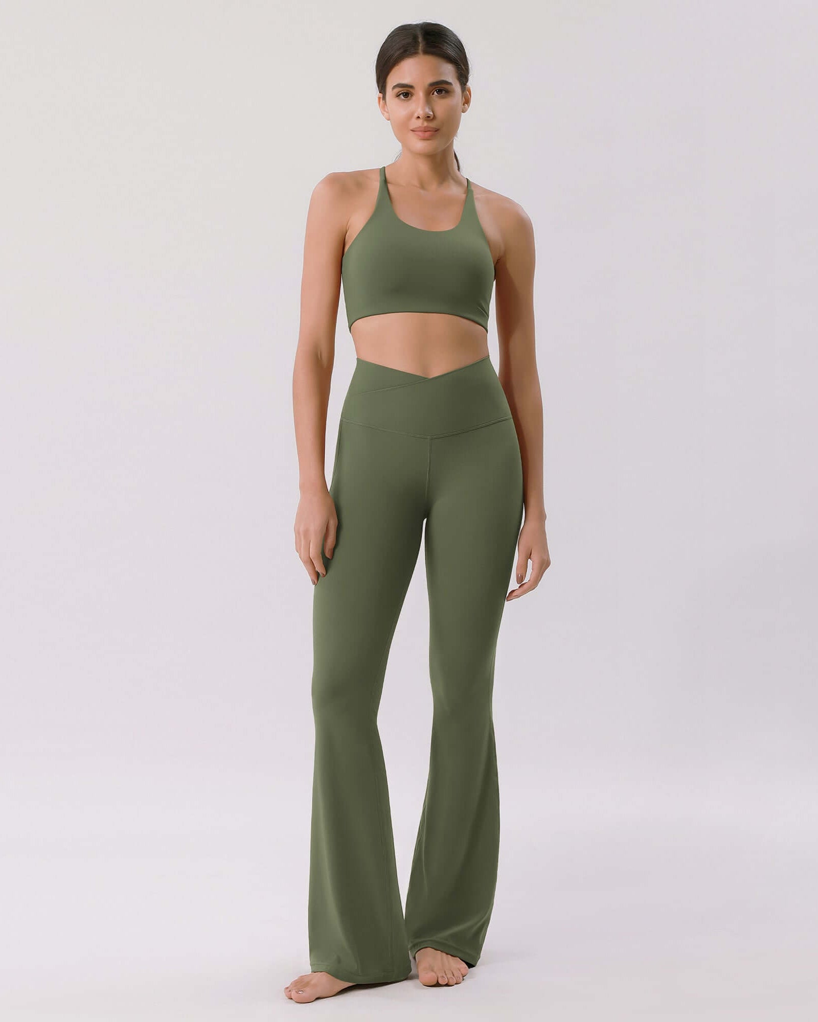 Cloud Feeling 30 Crossover High Waist Flared Pants - ododos