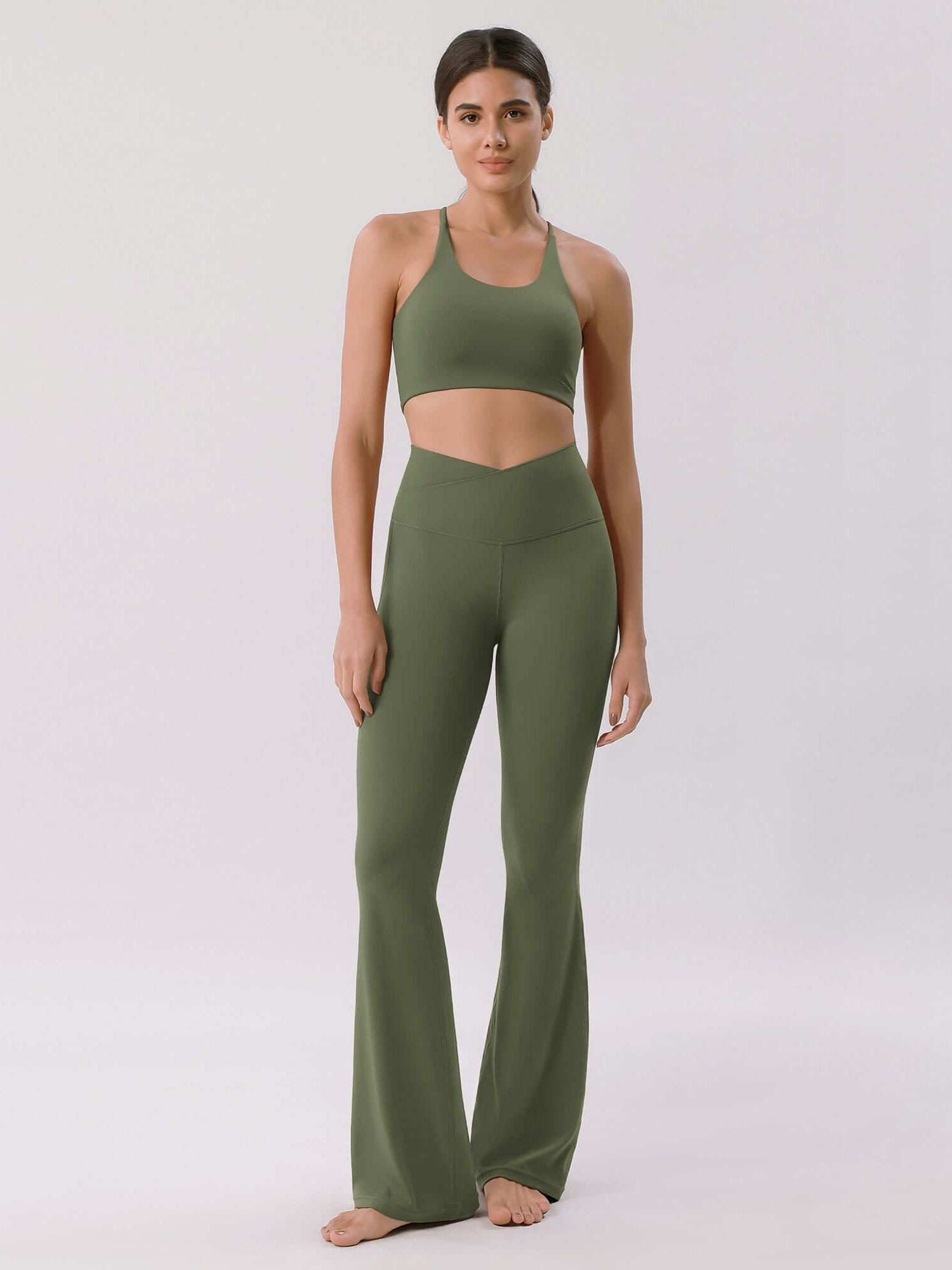 Cloud Feeling 30 Crossover High Waist Flared Pants - ododos