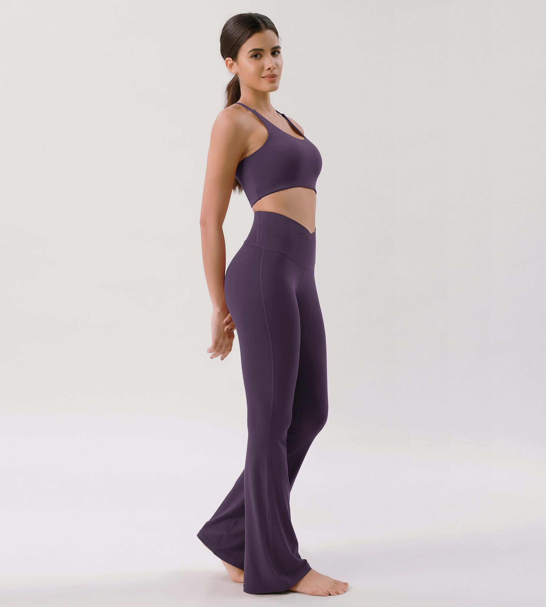 Cloud Feeling 32 Crossover High Waist Flared Pants - ododos