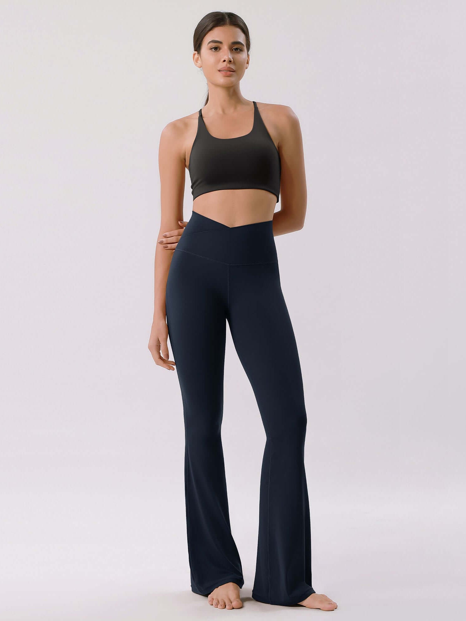 Cloud Feeling 30 Crossover High Waist Flared Pants - ododos