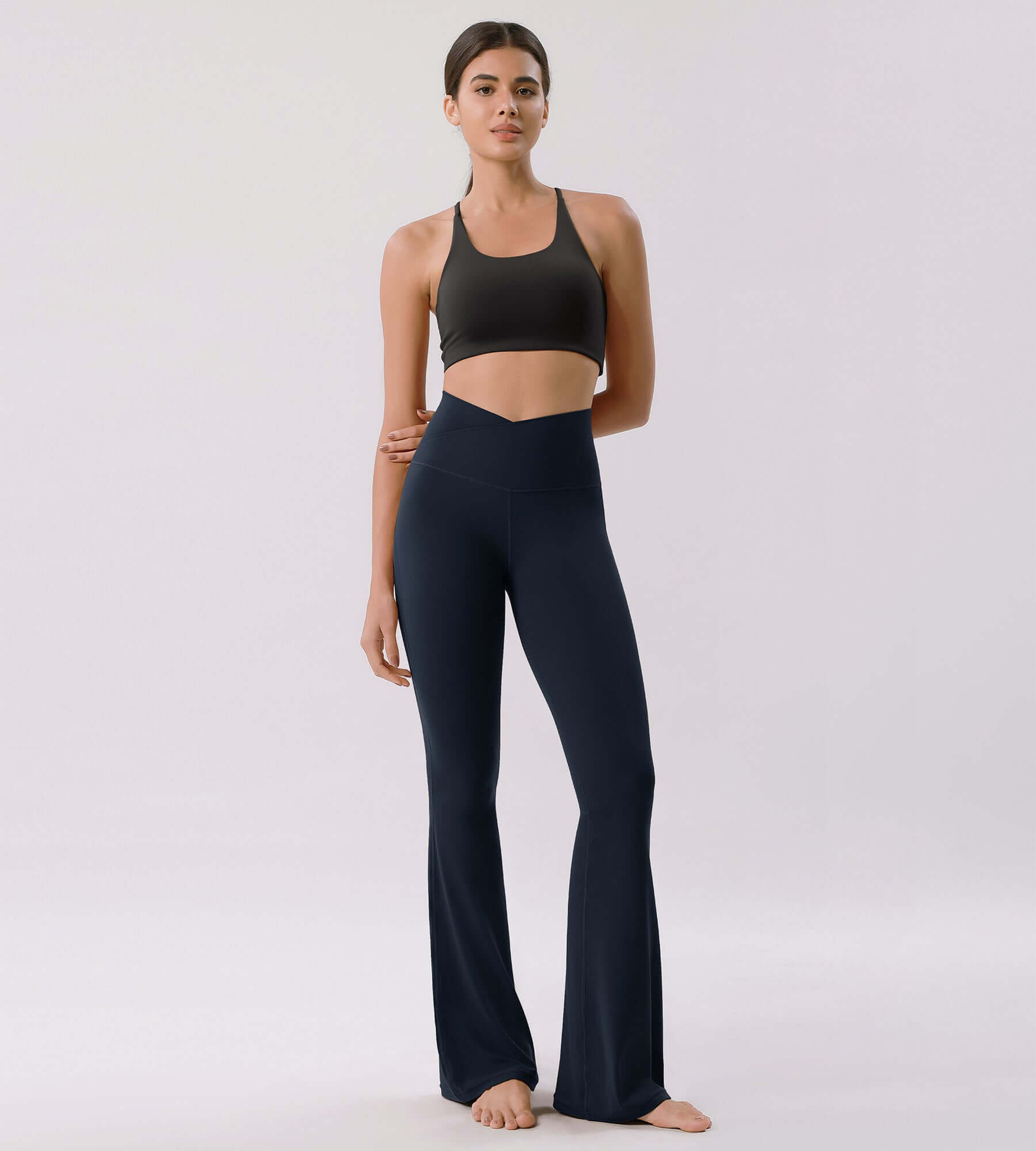 Cloud Feeling 32 Crossover High Waist Flared Pants - ododos