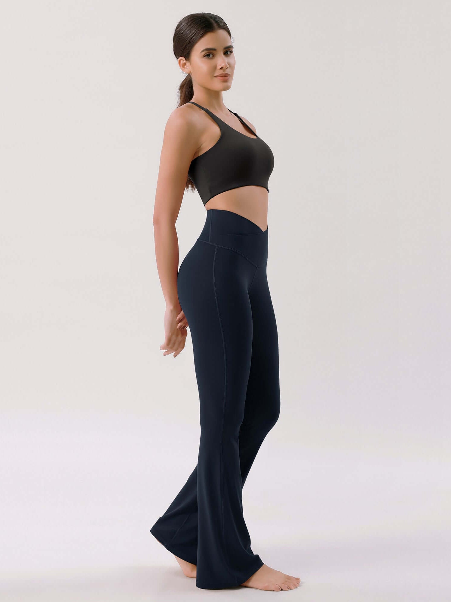 Cloud Feeling 32 Crossover High Waist Flared Pants - ododos