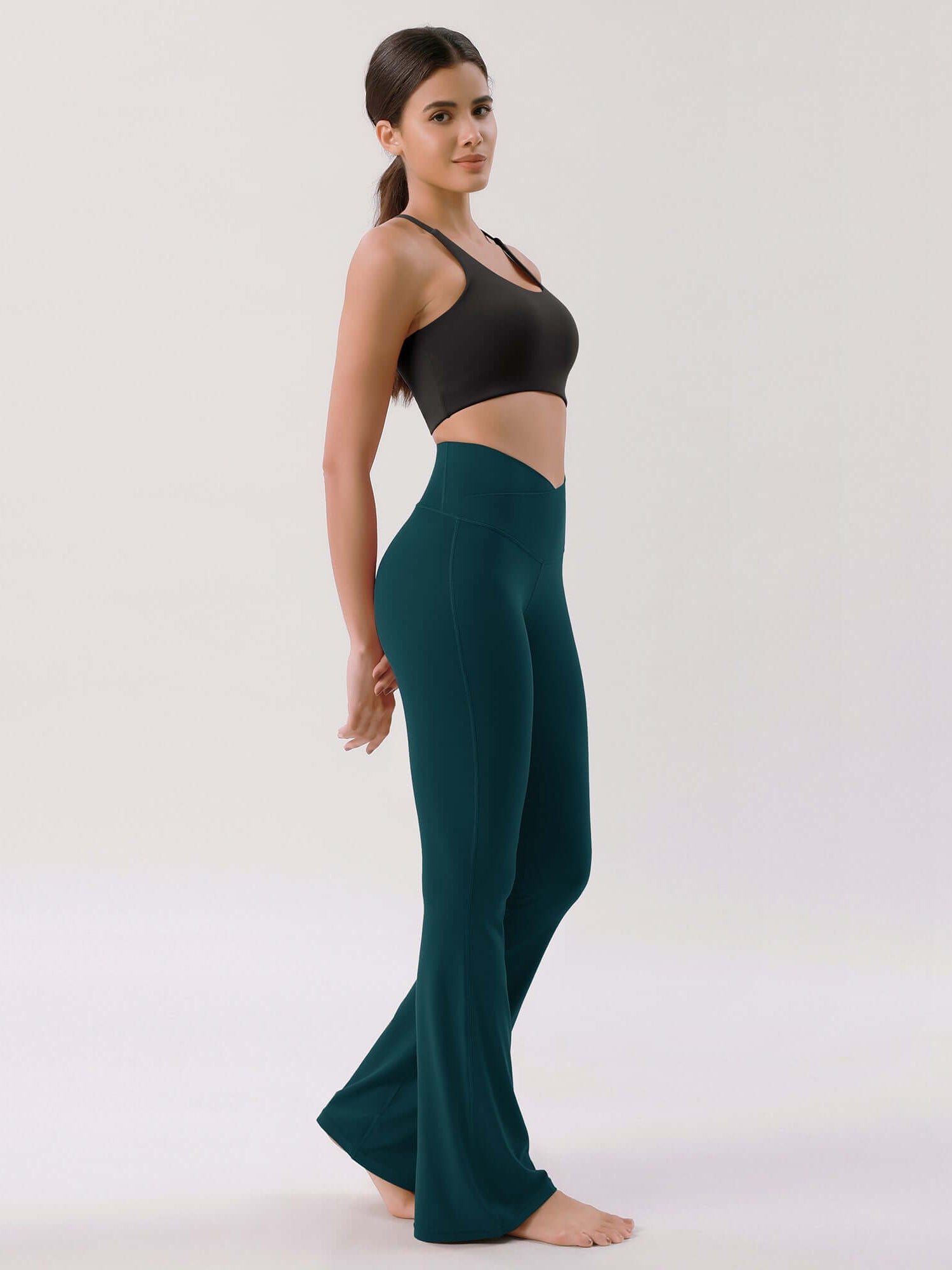 Cloud Feeling 32 Crossover High Waist Flared Pants - ododos