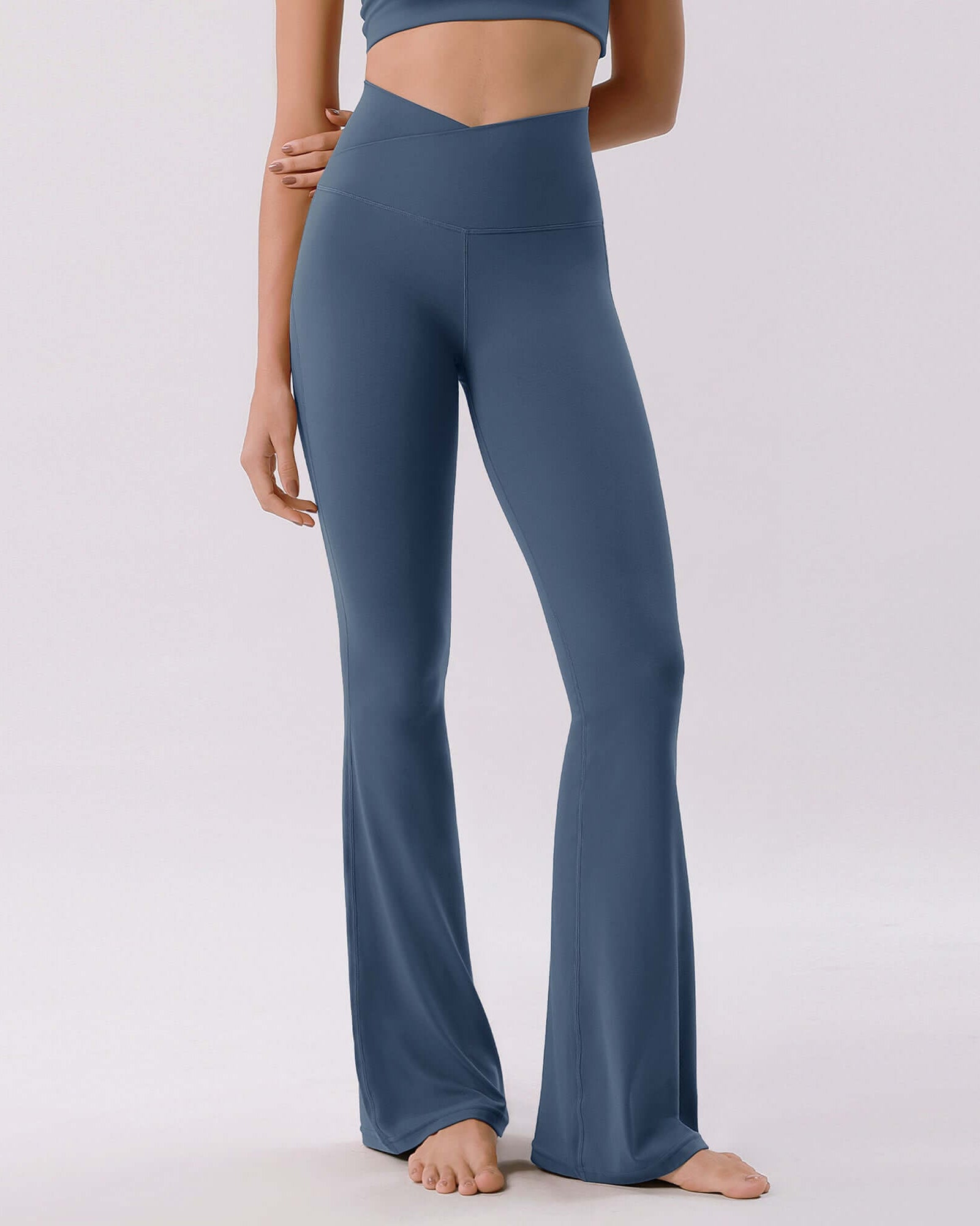 Cloud Feeling 32 Crossover High Waist Flared Pants - ododos