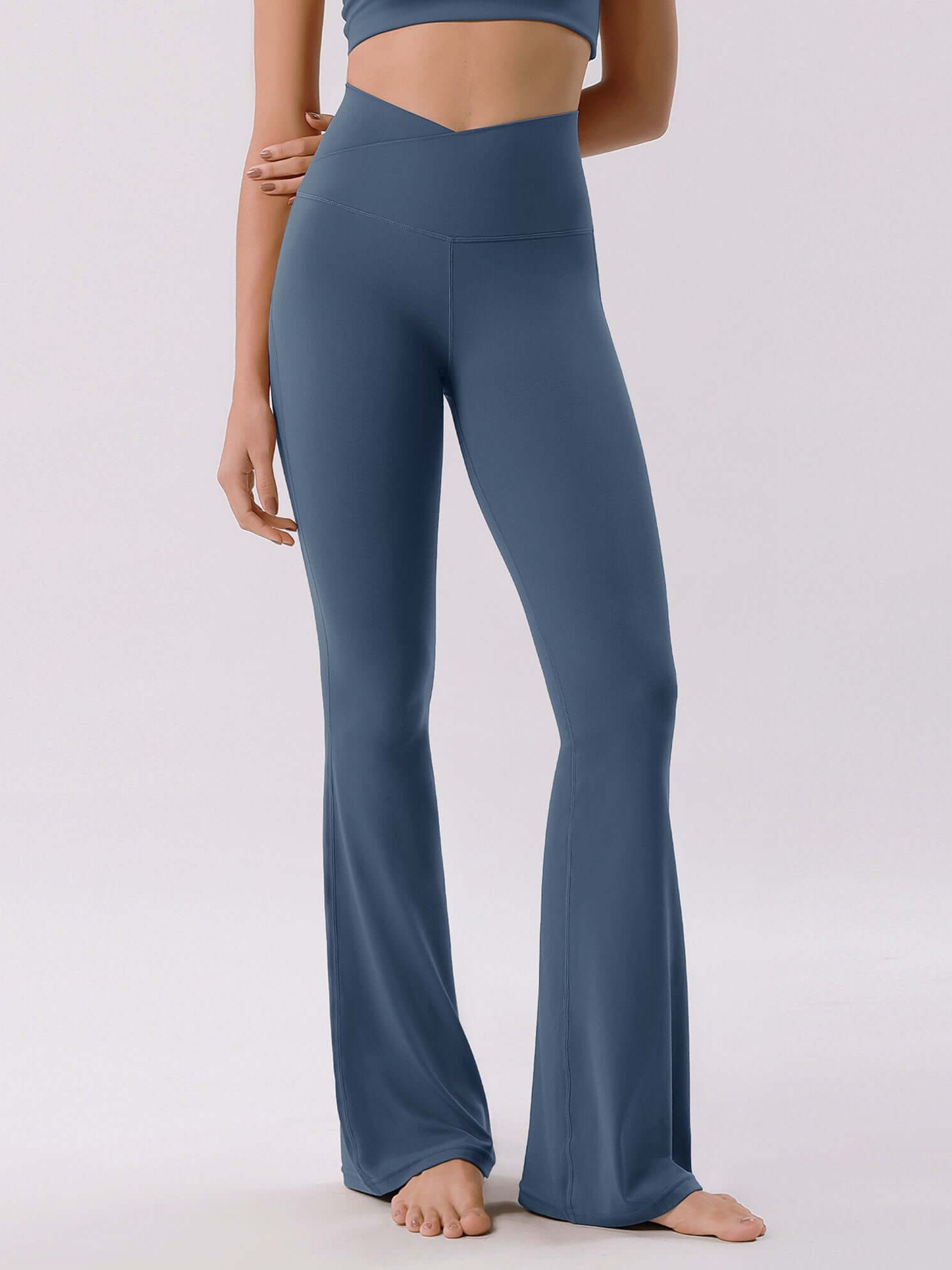Cloud Feeling 32 Crossover High Waist Flared Pants - ododos