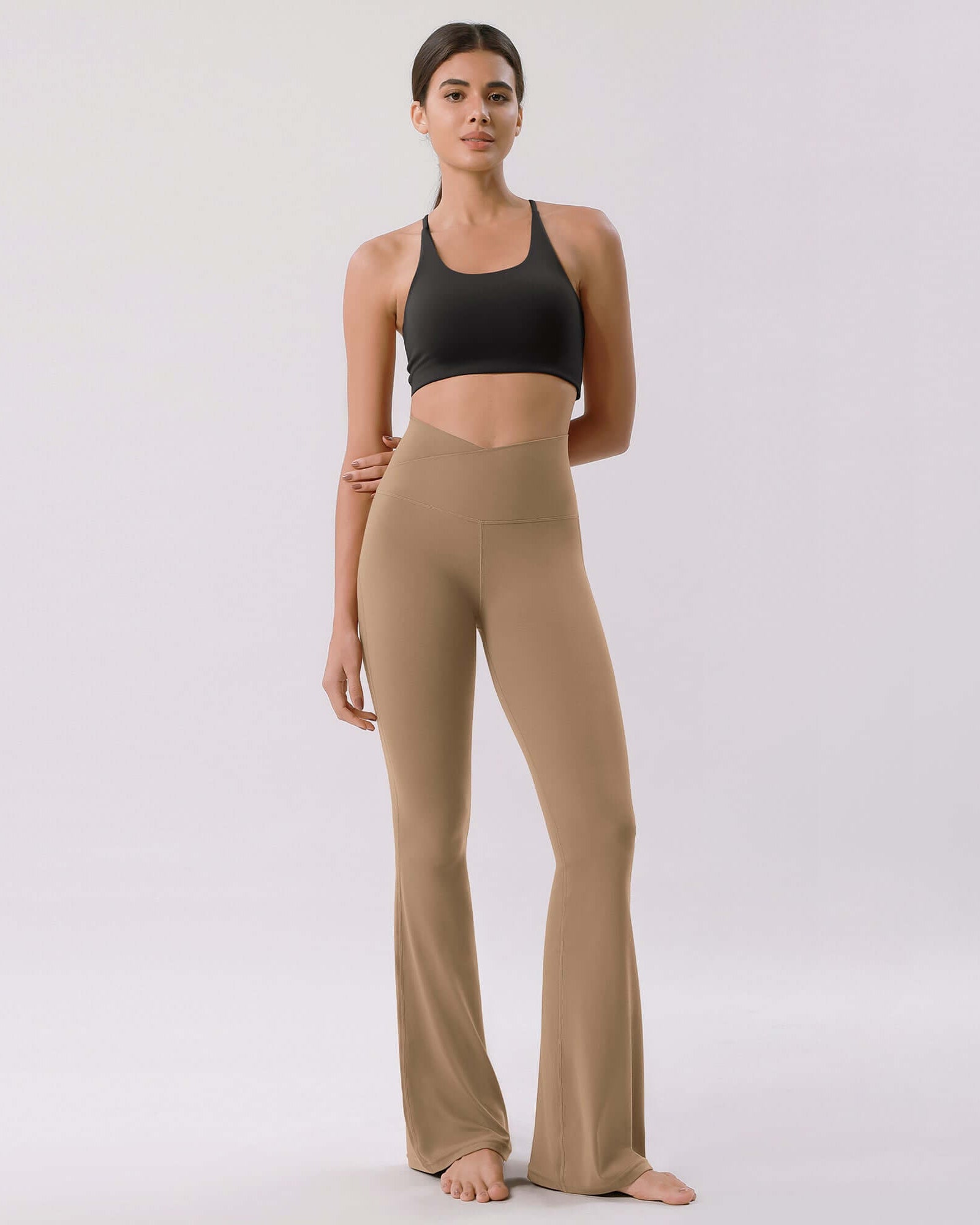 Cloud Feeling 30 Crossover High Waist Flared Pants - ododos