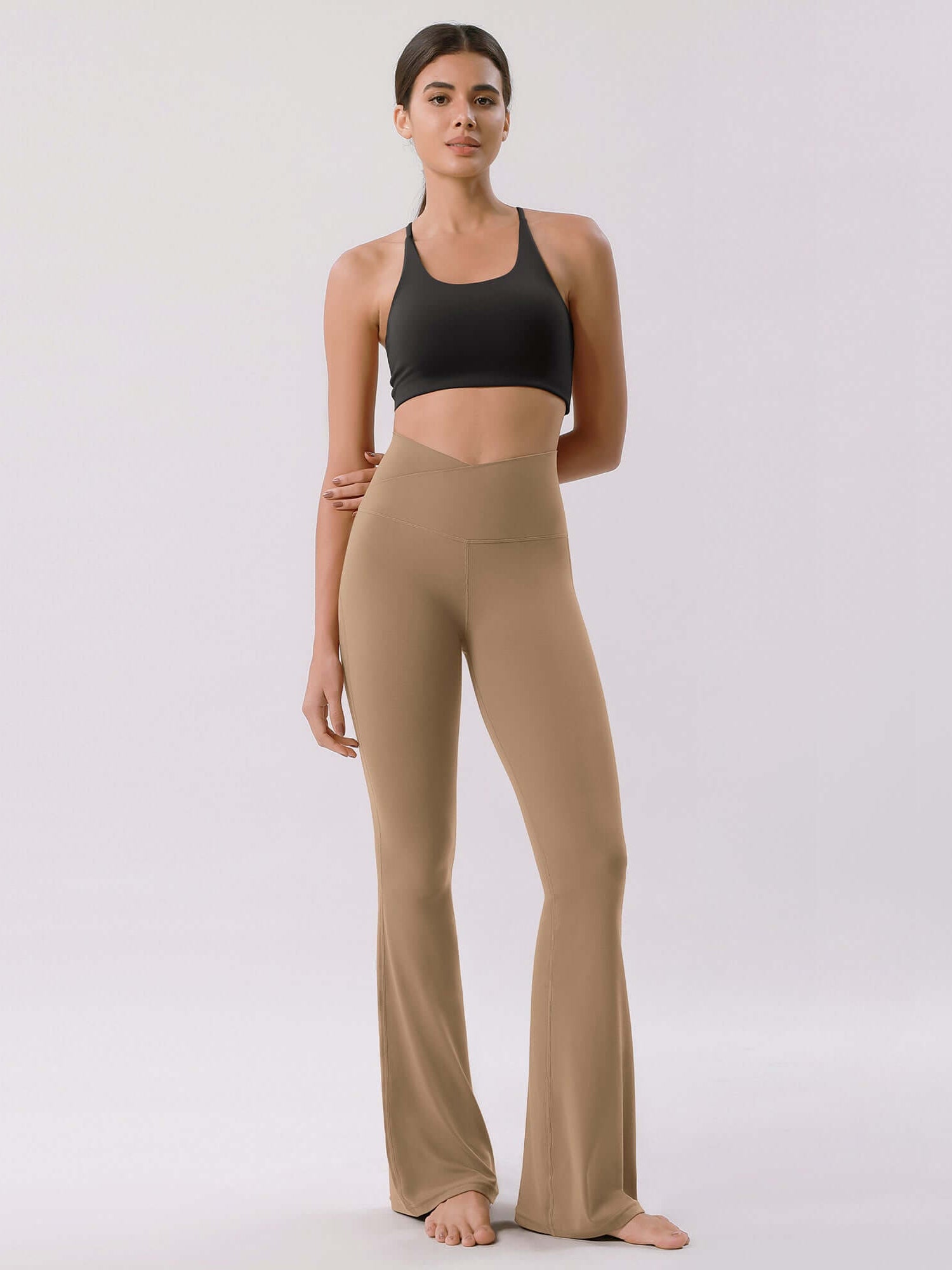 Cloud Feeling 32 Crossover High Waist Flared Pants - ododos