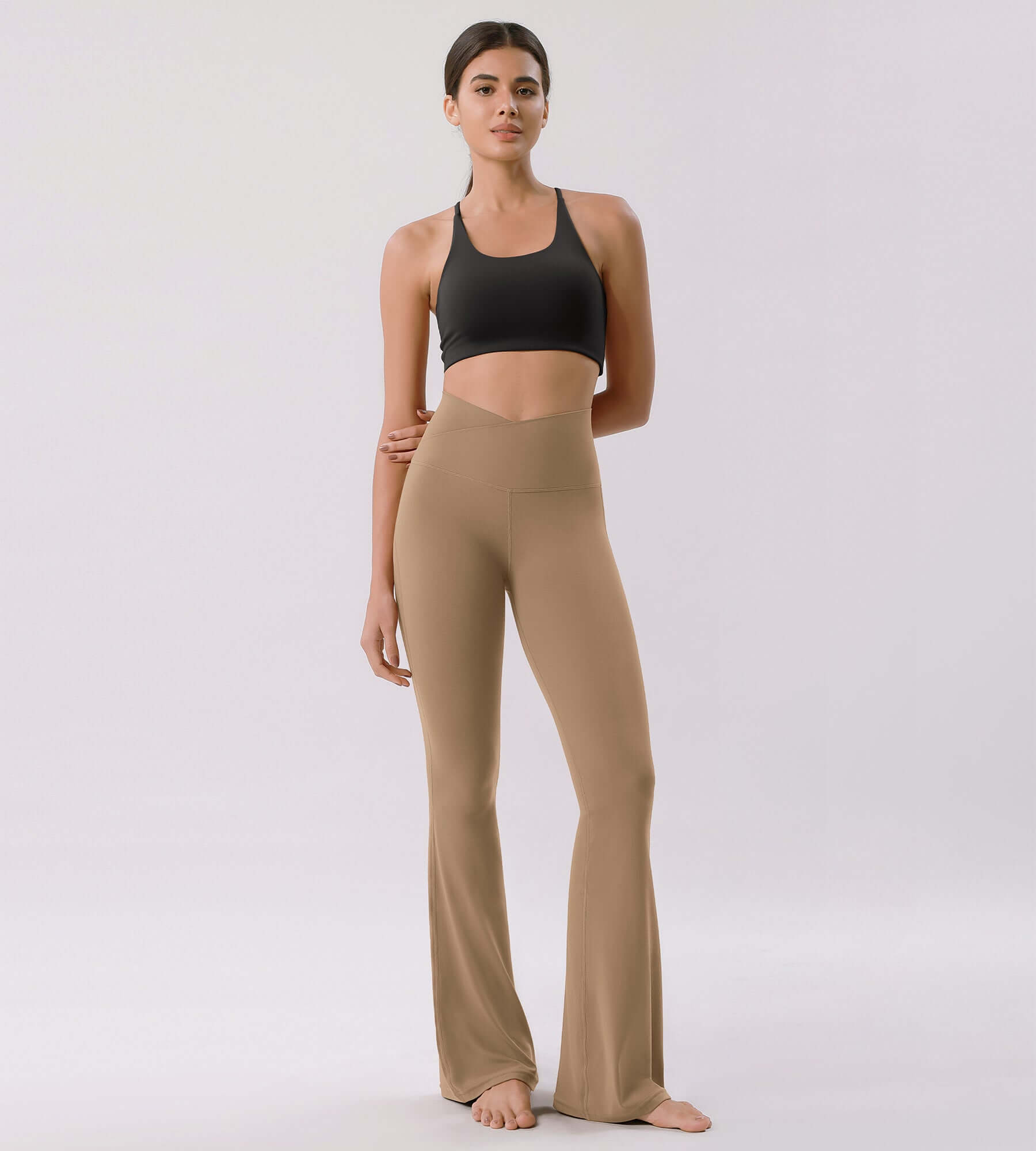 Cloud Feeling 32 Crossover High Waist Flared Pants - ododos