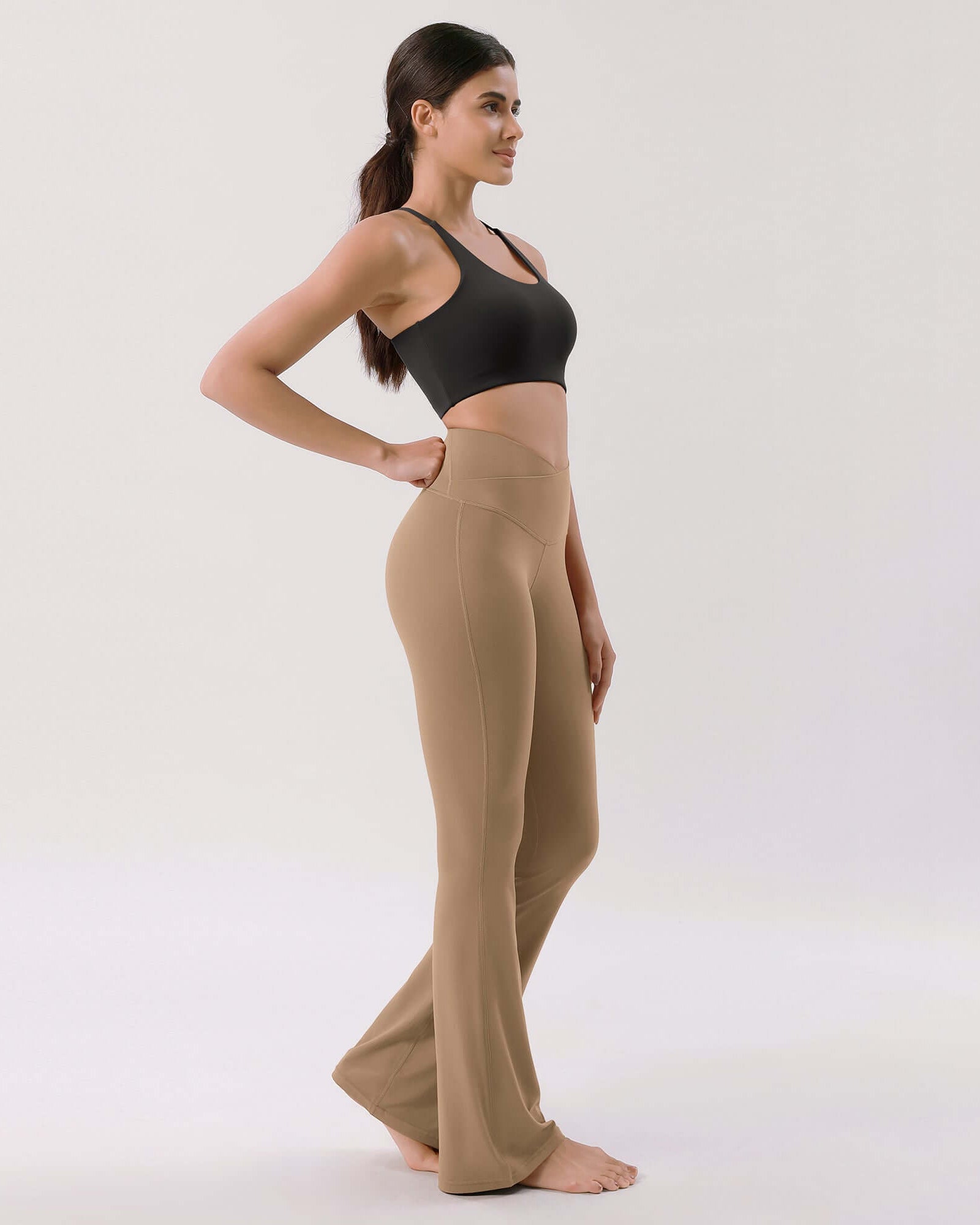 Cloud Feeling 30 Crossover High Waist Flared Pants - ododos