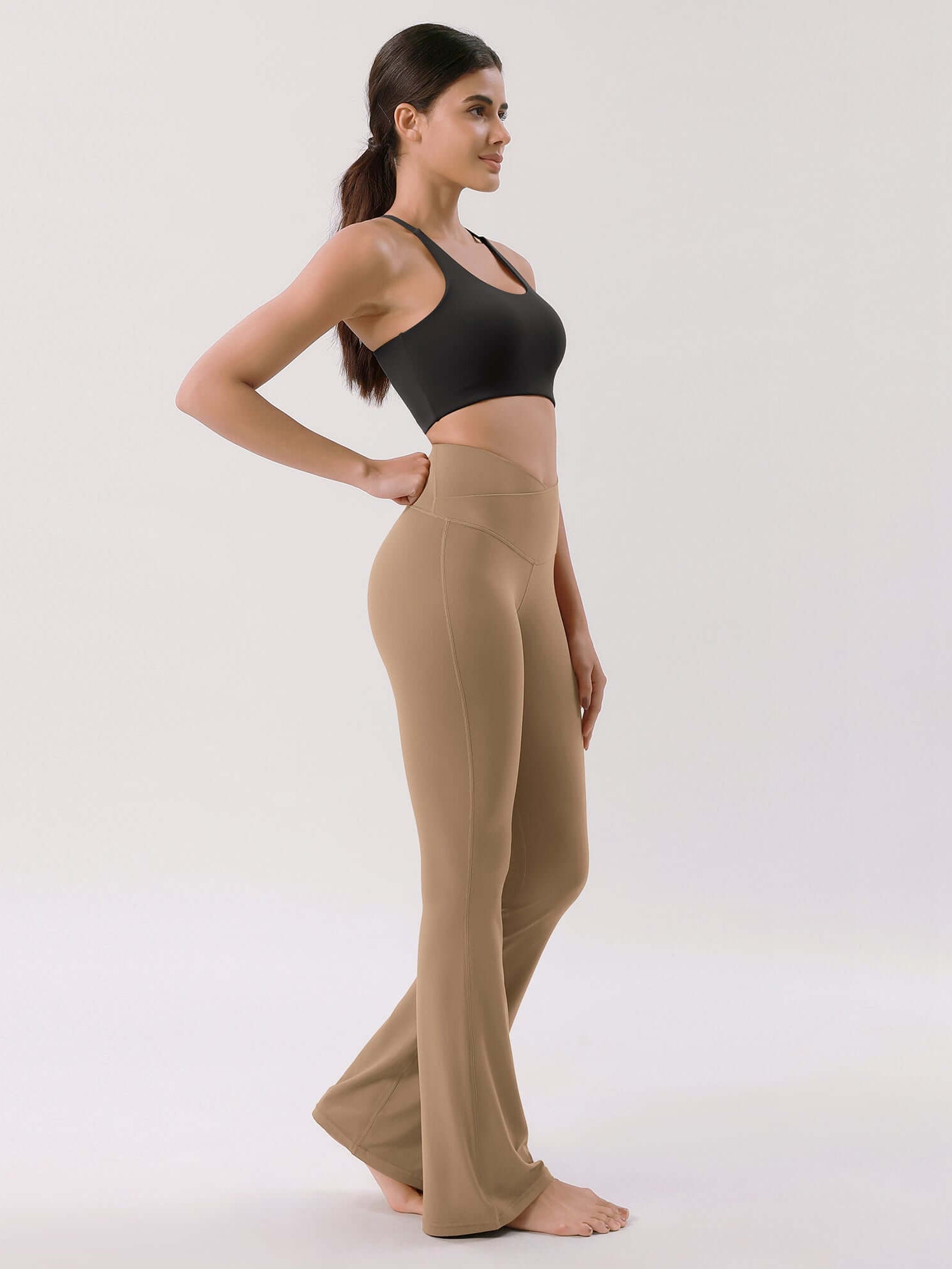 Cloud Feeling 32 Crossover High Waist Flared Pants - ododos