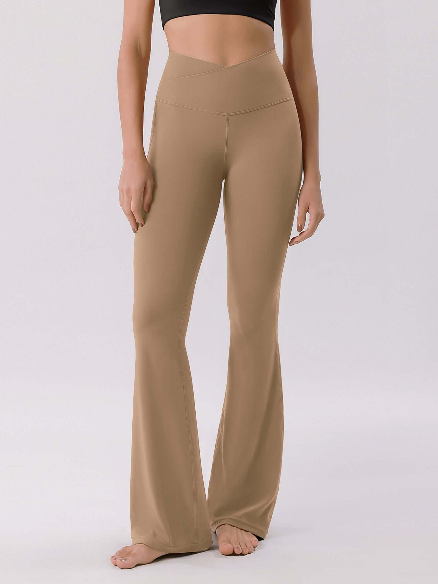 Cloud Feeling 30 Crossover High Waist Flared Pants - ododos