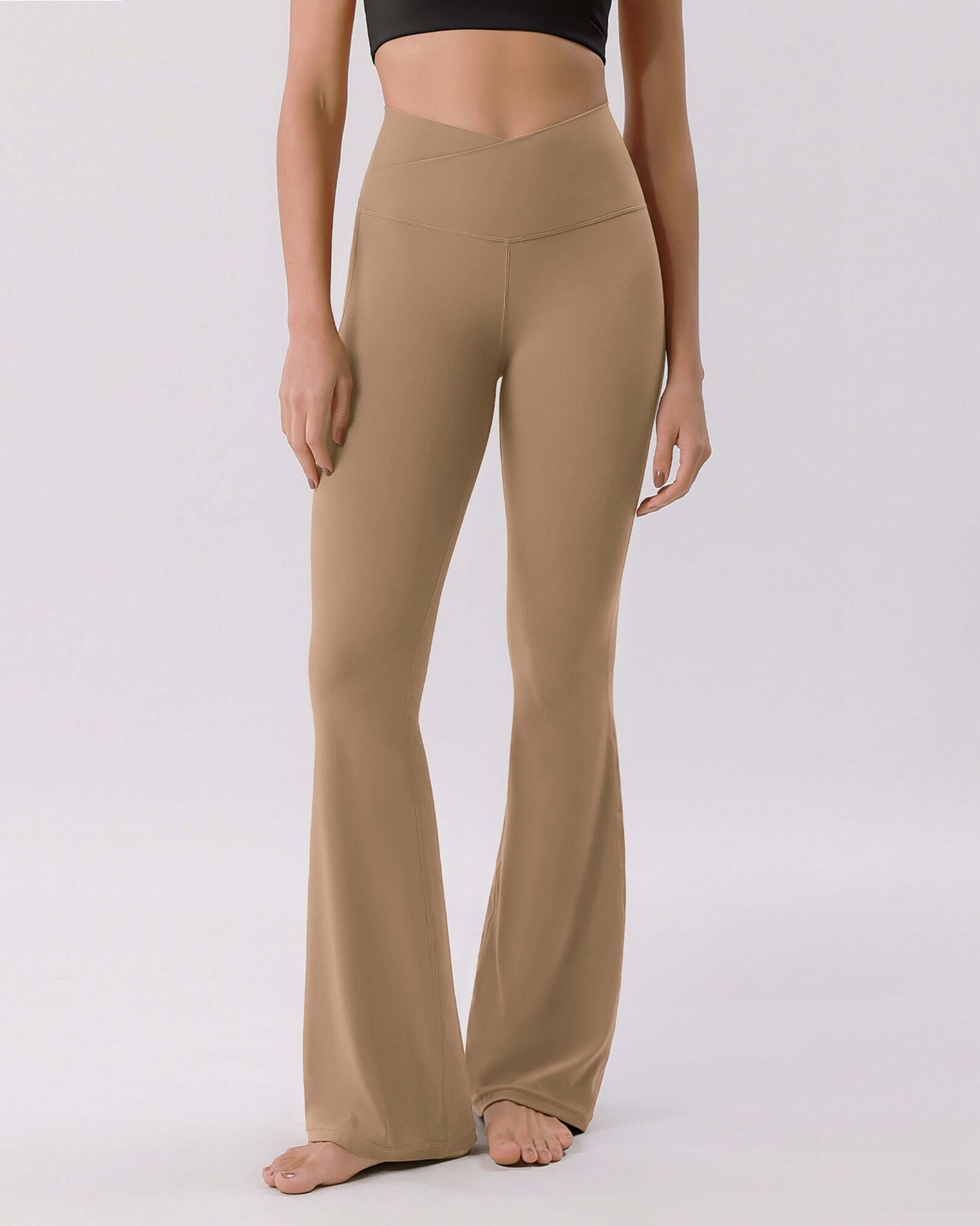 Cloud Feeling 32 Crossover High Waist Flared Pants - ododos