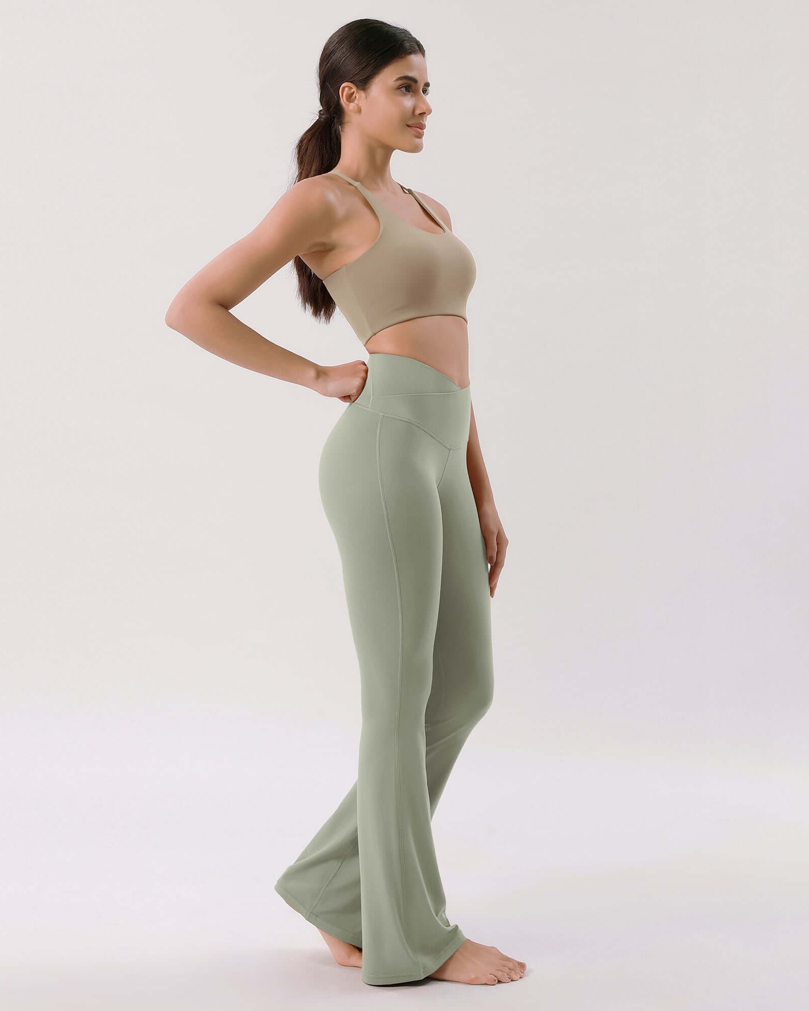 Cloud Feeling 30 Crossover High Waist Flared Pants - ododos
