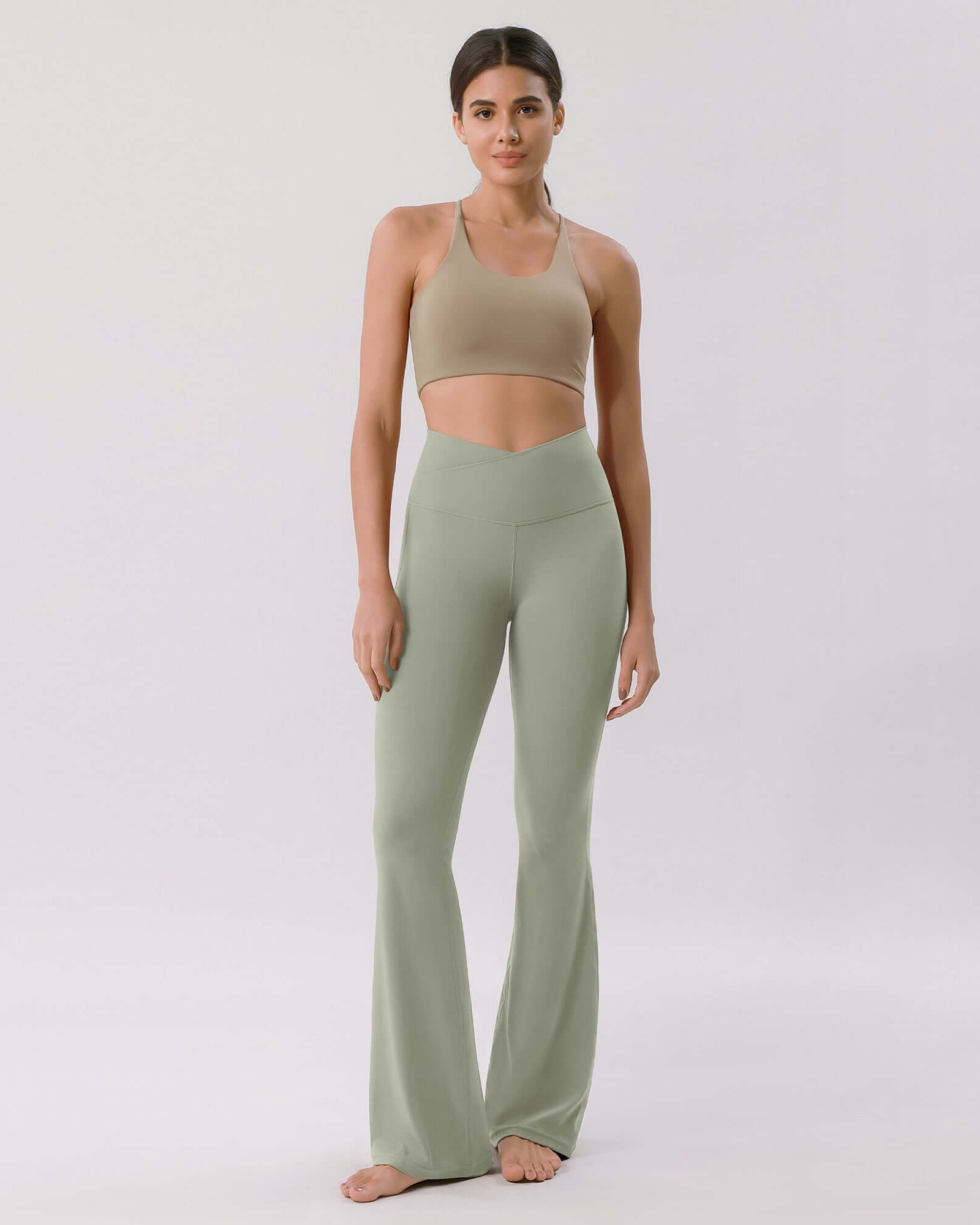 Cloud Feeling 30 Crossover High Waist Flared Pants - ododos